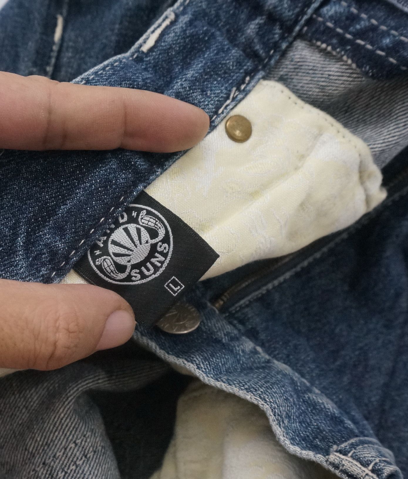 ANDSUNS × Japanese Brand Vtg! And Suns Printed Jeans Made in Japan Size US 36 / EU 52 - 12 Thumbnail