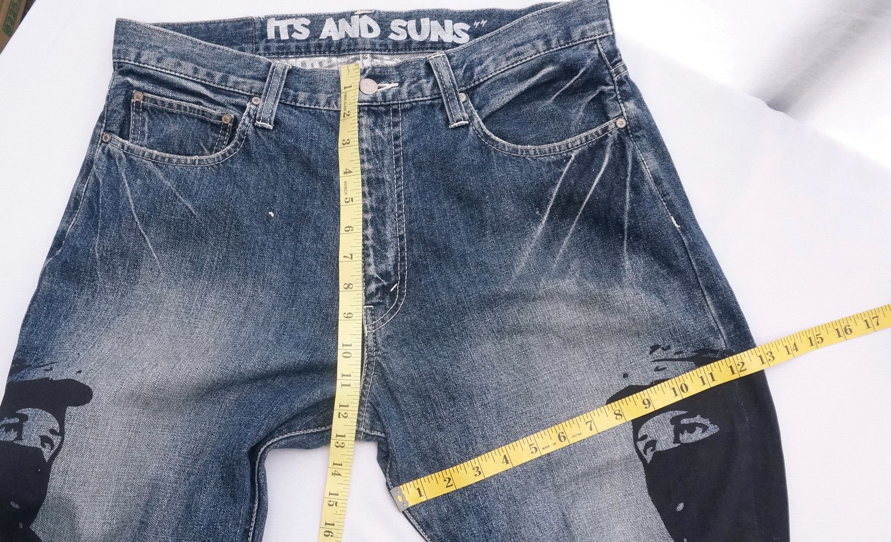 ANDSUNS × Japanese Brand Vtg! And Suns Printed Jeans Made in Japan Size US 36 / EU 52 - 14 Thumbnail