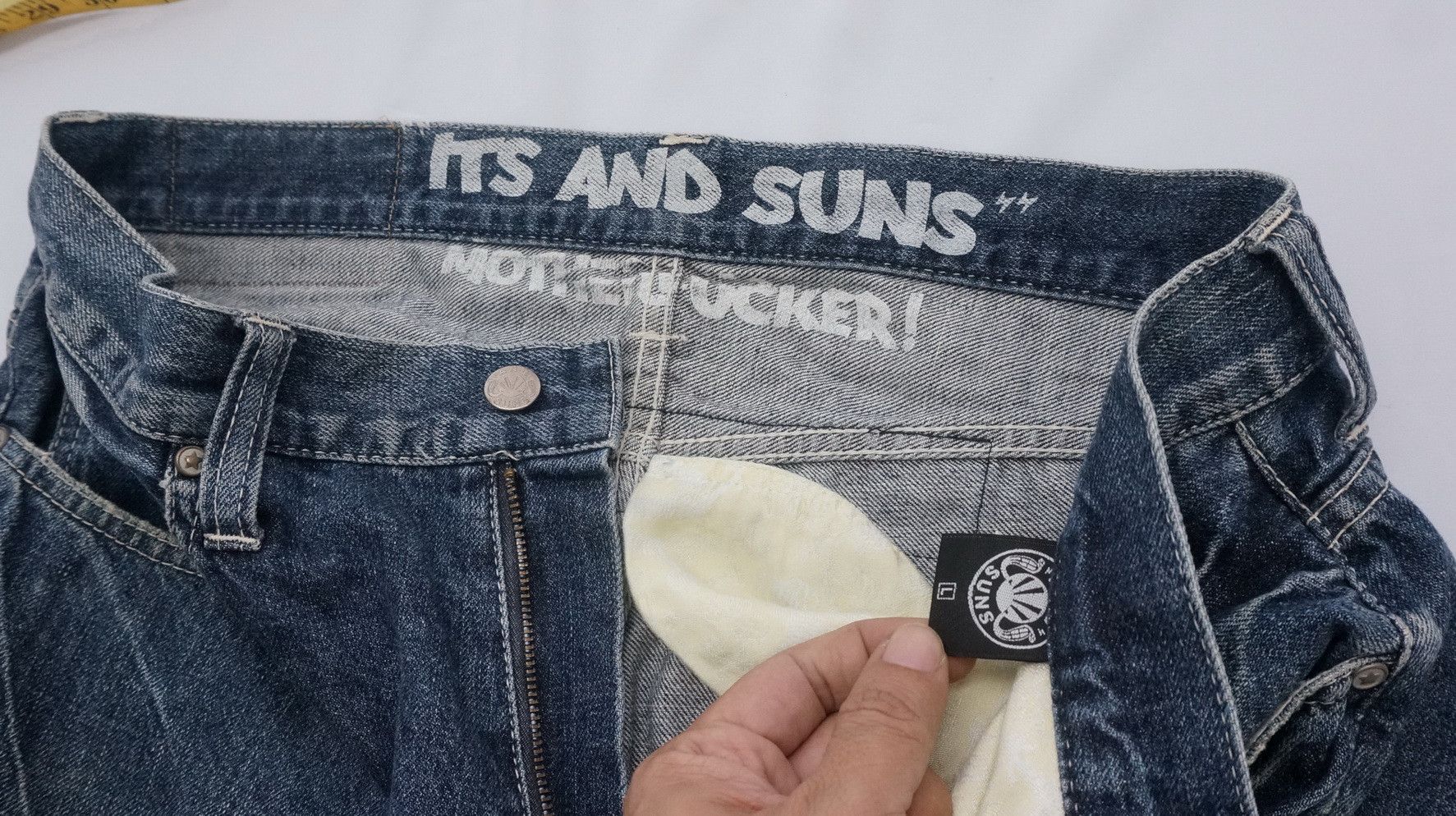 ANDSUNS × Japanese Brand Vtg! And Suns Printed Jeans Made in Japan Size US 36 / EU 52 - 9 Thumbnail