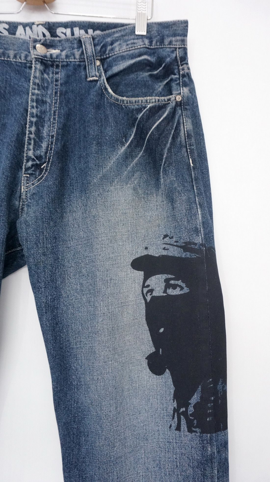 ANDSUNS × Japanese Brand Vtg! And Suns Printed Jeans Made in Japan Size US 36 / EU 52 - 5 Thumbnail