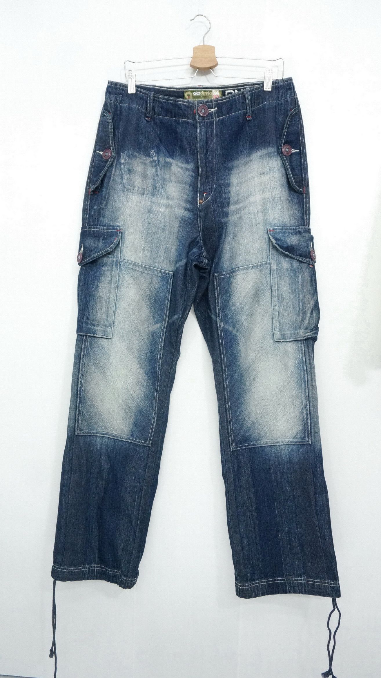 Akademiks Dope! AKDMKS Akademiks Roll Up Patch Knee Cargo Jeans Size US 34 / EU 50 - 2 Thumbnail