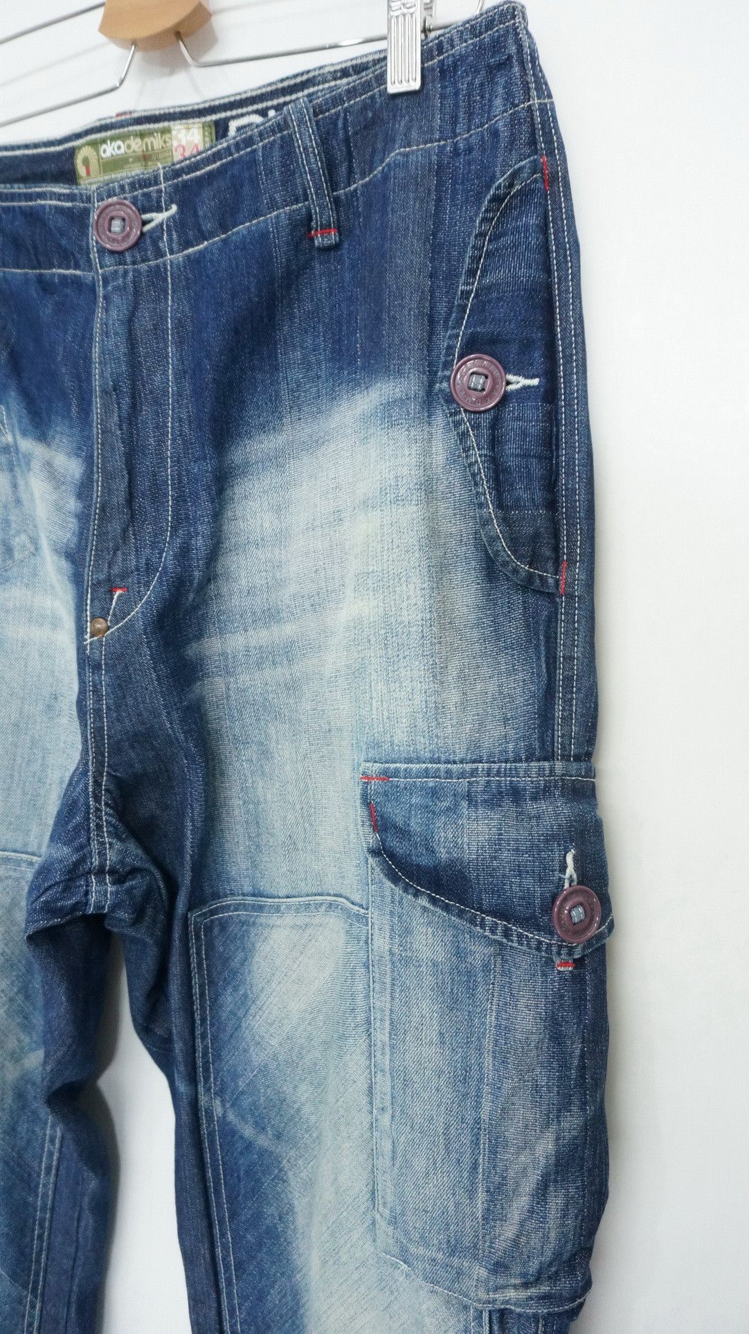 Akademiks Dope! AKDMKS Akademiks Roll Up Patch Knee Cargo Jeans Size US 34 / EU 50 - 7 Thumbnail
