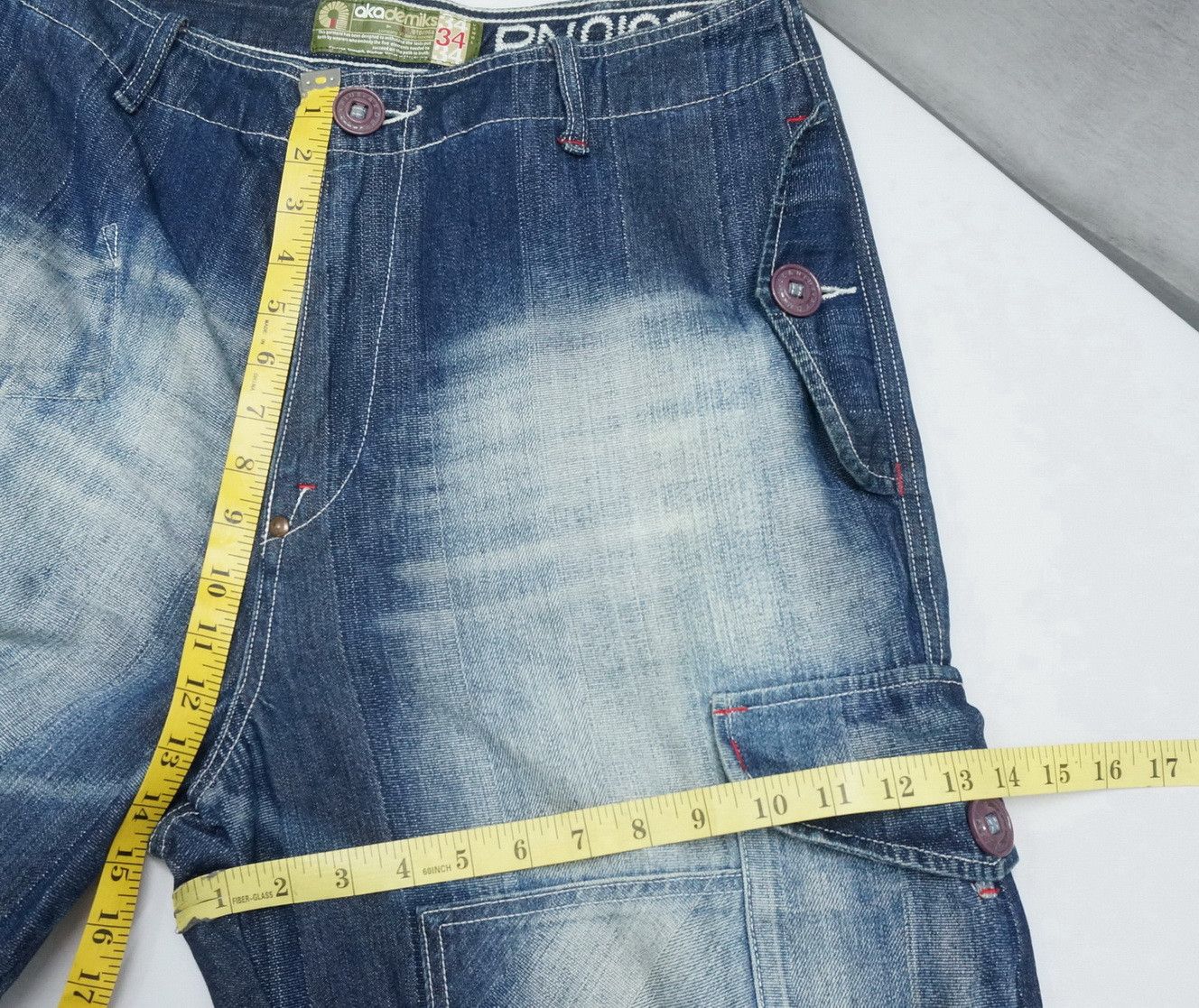 Akademiks Dope! AKDMKS Akademiks Roll Up Patch Knee Cargo Jeans Size US 34 / EU 50 - 14 Thumbnail
