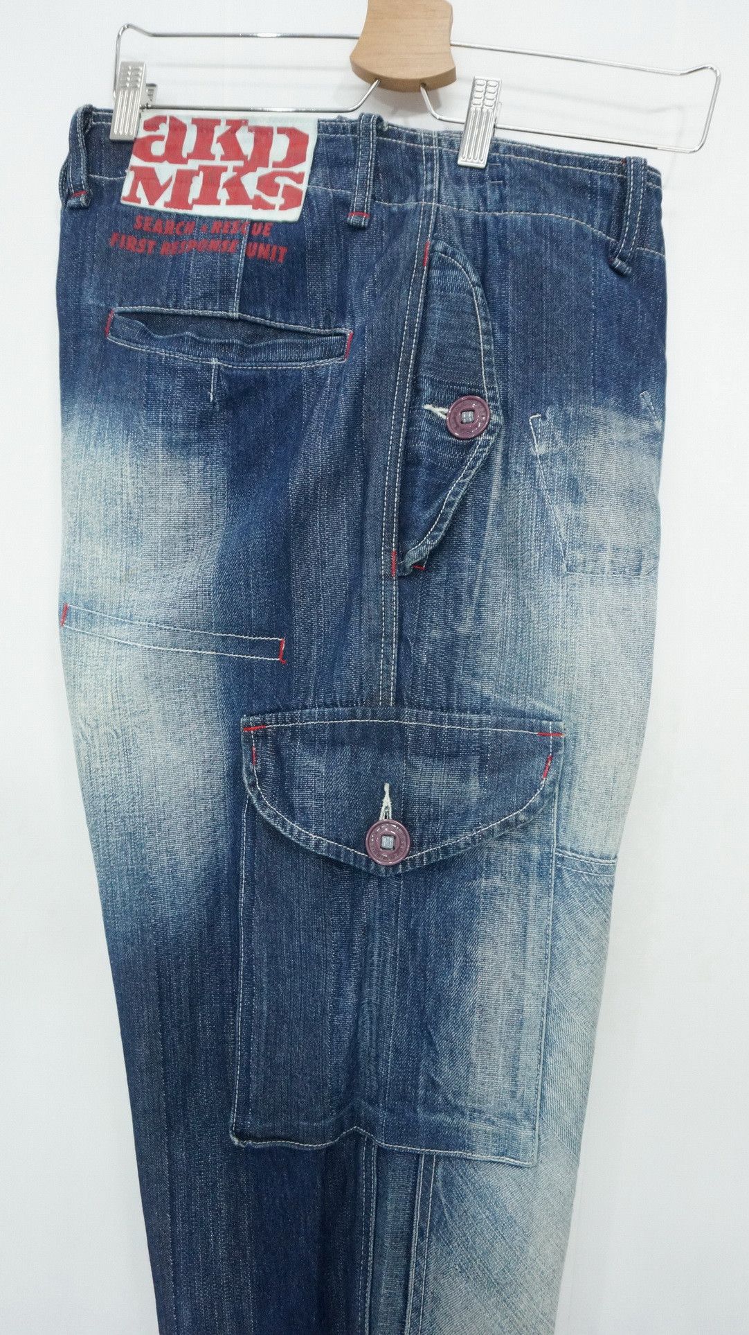 Akademiks Dope! AKDMKS Akademiks Roll Up Patch Knee Cargo Jeans Size US 34 / EU 50 - 10 Thumbnail