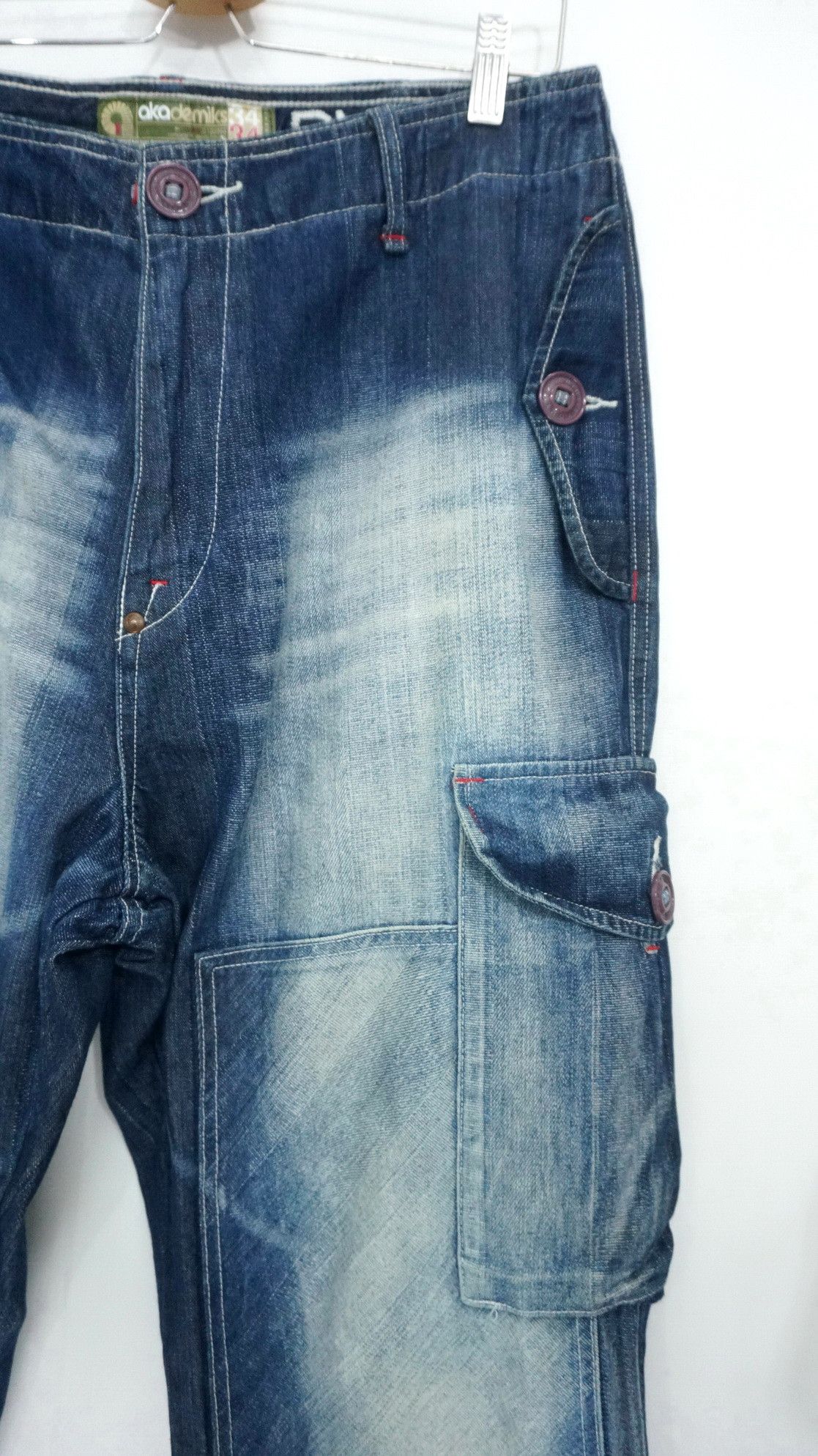 Akademiks Dope! AKDMKS Akademiks Roll Up Patch Knee Cargo Jeans Size US 34 / EU 50 - 6 Thumbnail