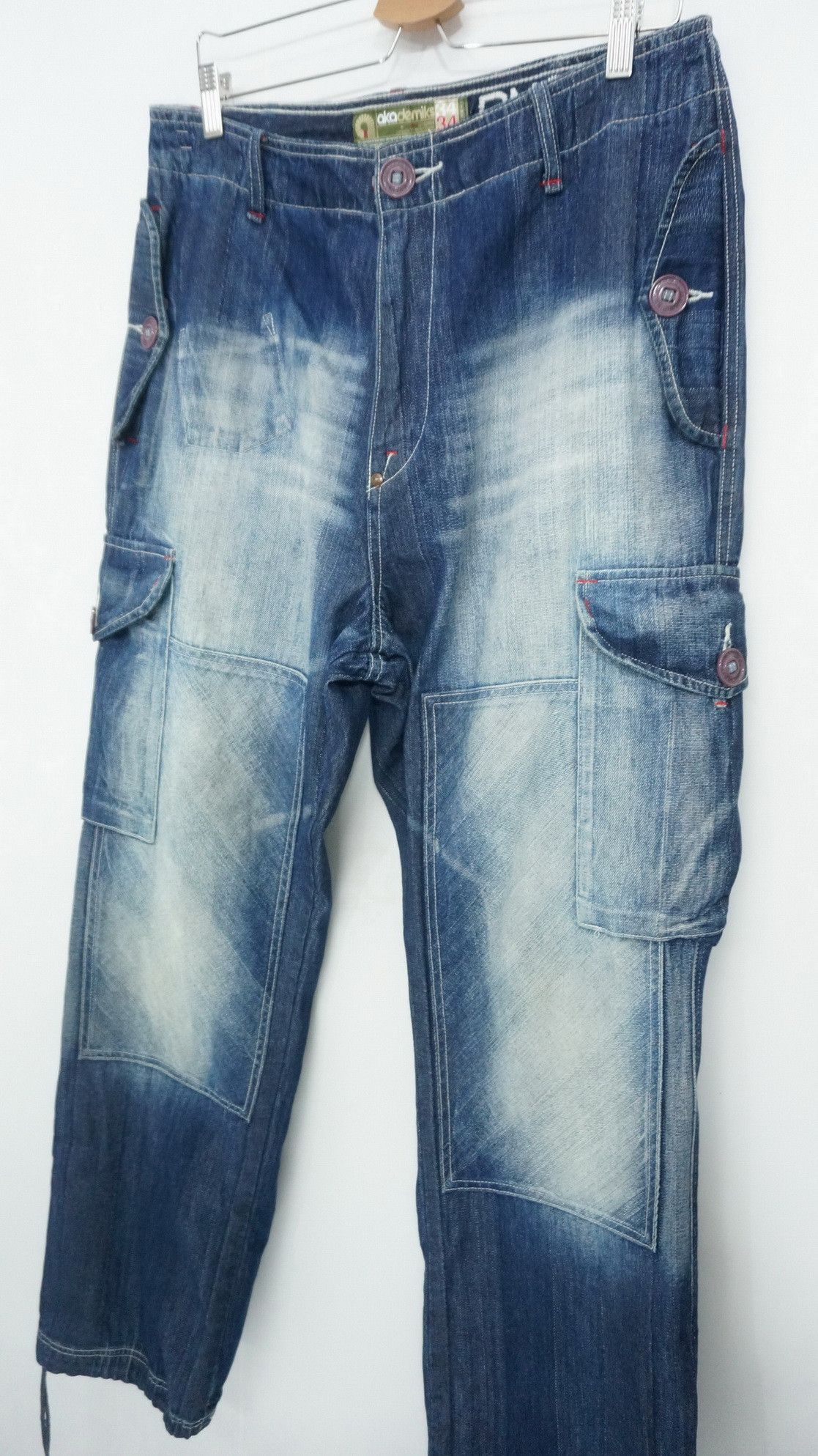 Akademiks Dope! AKDMKS Akademiks Roll Up Patch Knee Cargo Jeans Size US 34 / EU 50 - 5 Thumbnail