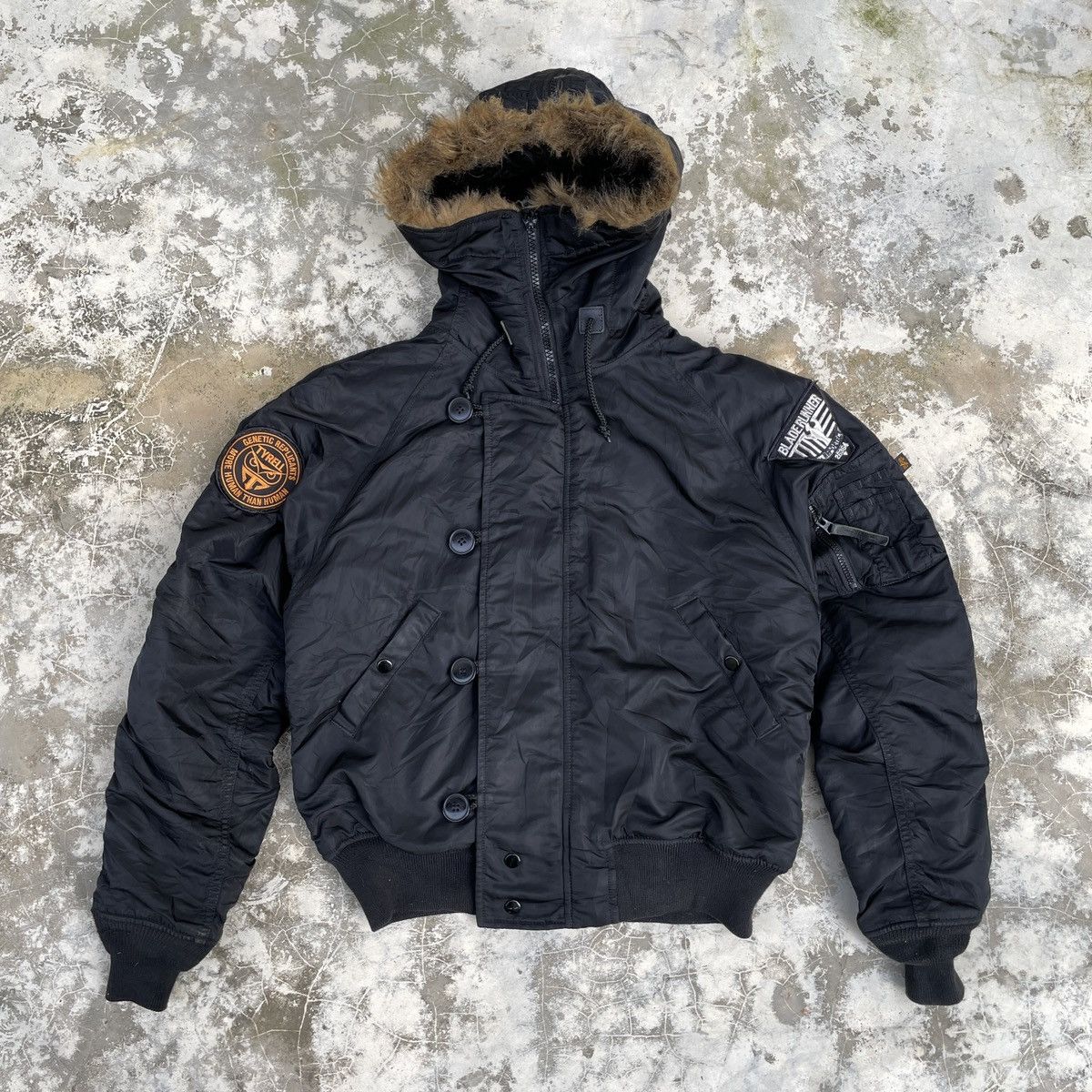 Alpha Industries × Vintage Vintage Alpha Industries Hoodie Bomber Jacket Size US M / EU 48-50 / 2 - 2 Thumbnail