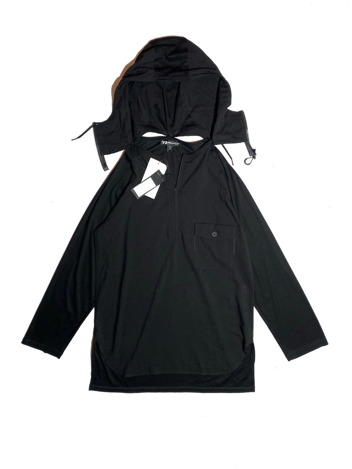Adidas × Yohji Yamamoto Y3 Yohji Yamanoto SS19 SAMPLE Tencel hooded half zip Size L Size US L / EU 52-54 / 3 - 2 Thumbnail