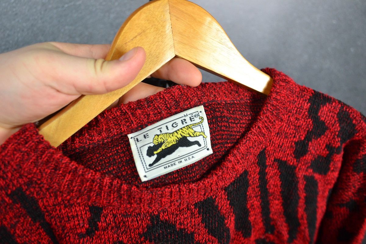 Le TIGRE × Vintage Vintage 90s Le Tigre Sweater Red Made in USA Size Medium Size US M / EU 48-50 / 2 - 6 Thumbnail
