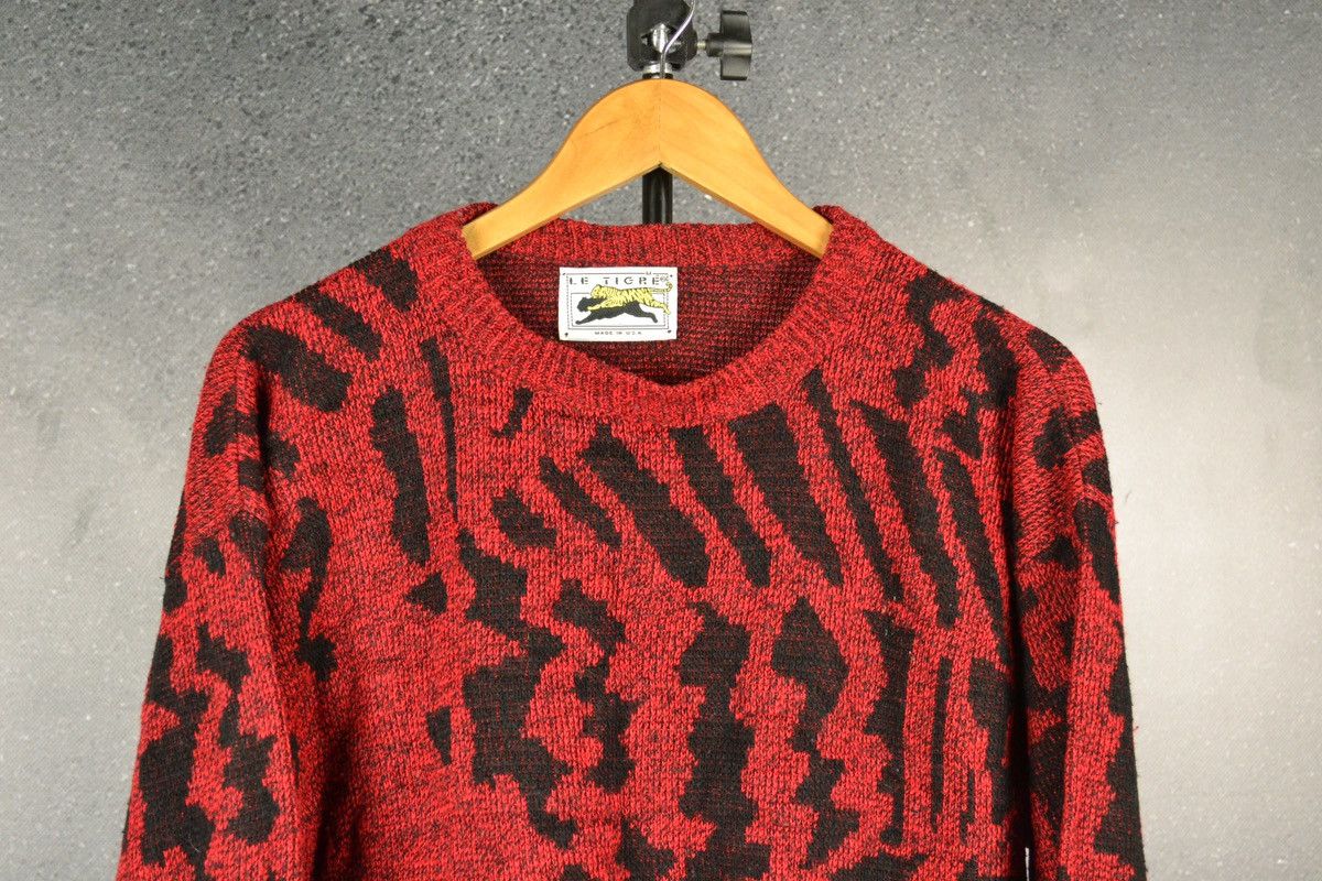 Le TIGRE × Vintage Vintage 90s Le Tigre Sweater Red Made in USA Size Medium Size US M / EU 48-50 / 2 - 3 Thumbnail