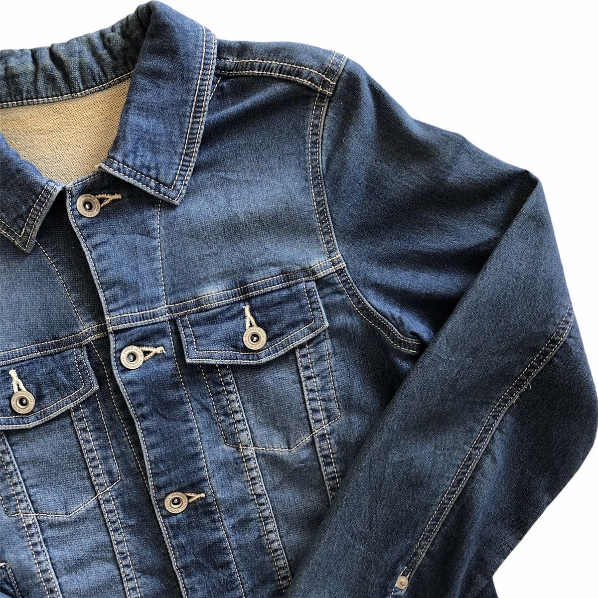 Denim & Co. Women Stretch Denim Jacket Donut Button by UNRELISH Size XXS / US 00 / IT 34 - 2 Thumbnail