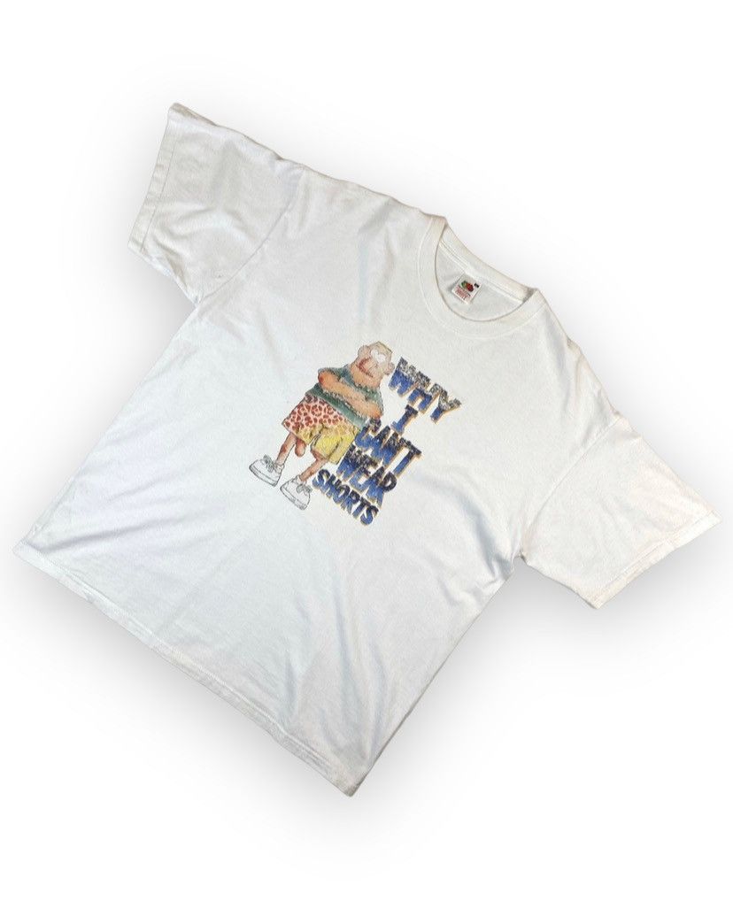 Vintage 1990s Funny Shirt Why I Can’t Wear Shorts Crazy Humor Tee Size US XL / EU 56 / 4 - 1 Thumbnail
