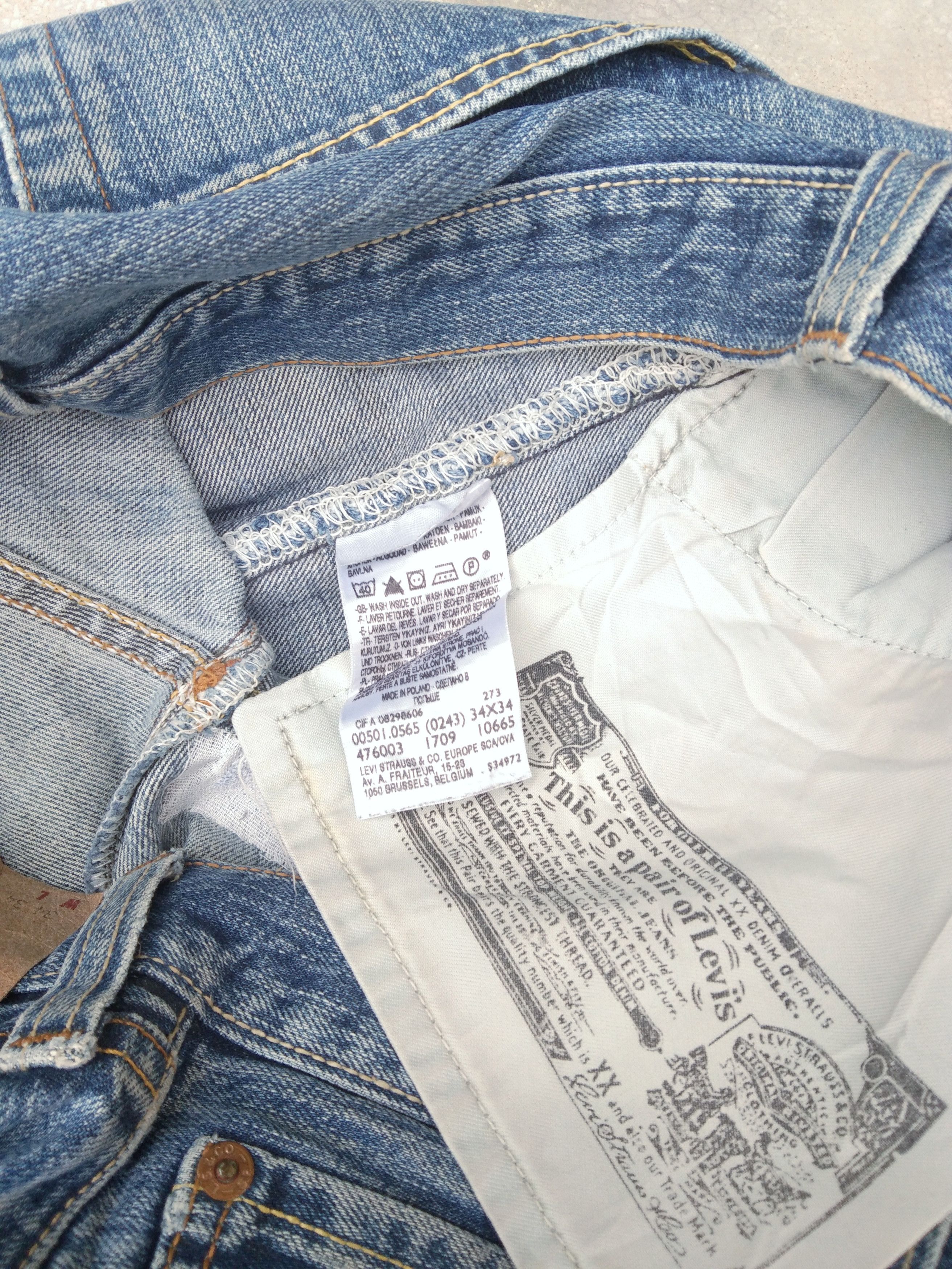 Levi's Vintage Levi's 501 Straight Leg Blue Wash Jeans 34x32 Size US 34 / EU 50 - 7 Thumbnail