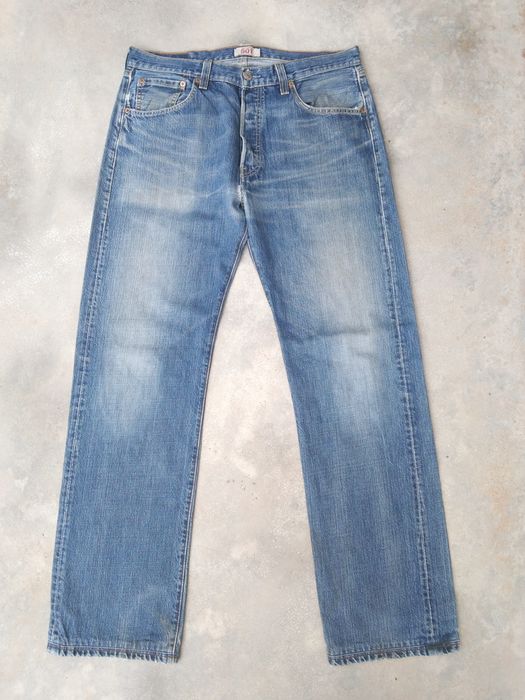 Vintage Vintage Levi's 501 Light Wash Distressed Jeans 34x32 | Grailed