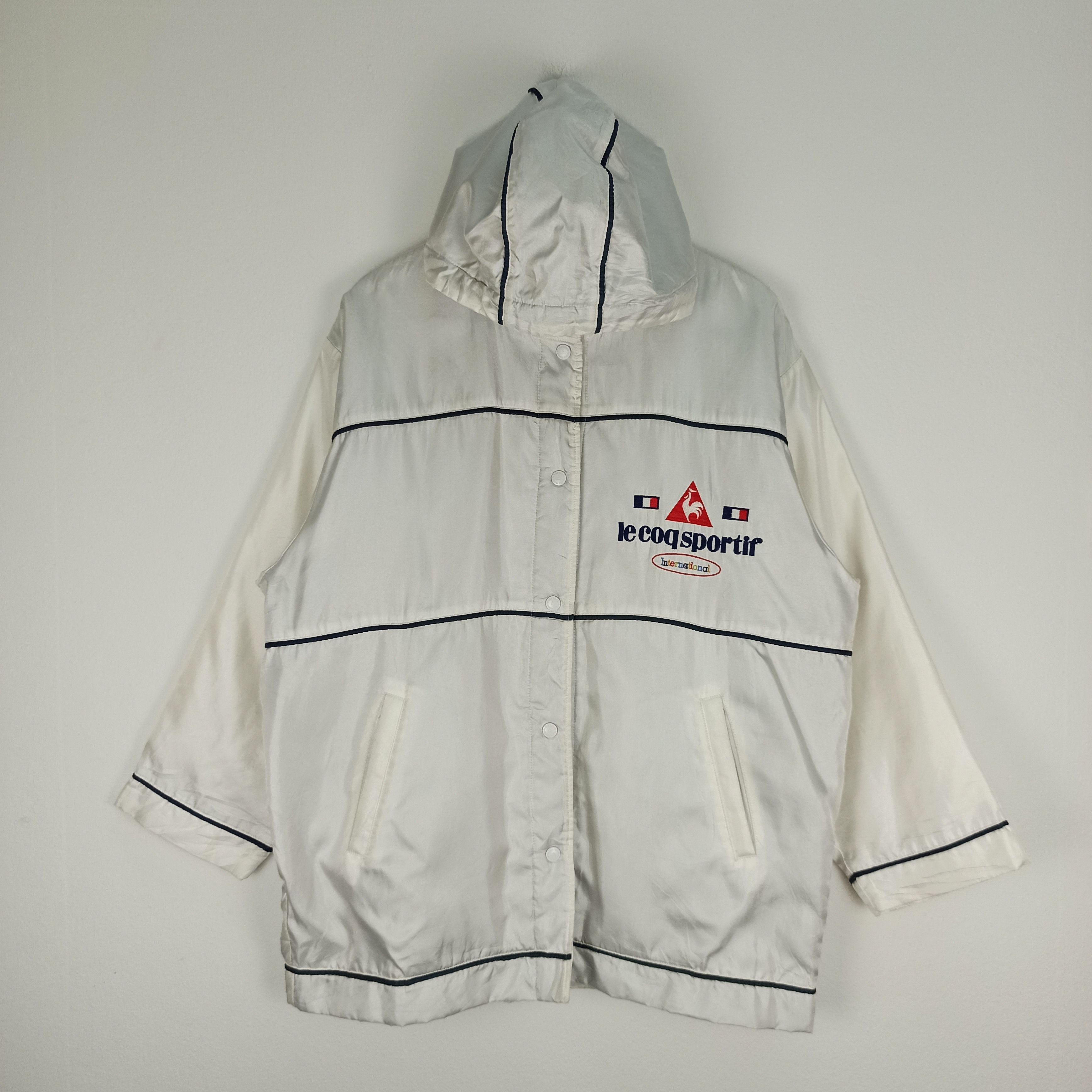 Japanese Brand Rare🔥 Le Coq Sportif Long Windbreaker Jacket Winter Size US XL / EU 56 / 4 - 4 Thumbnail