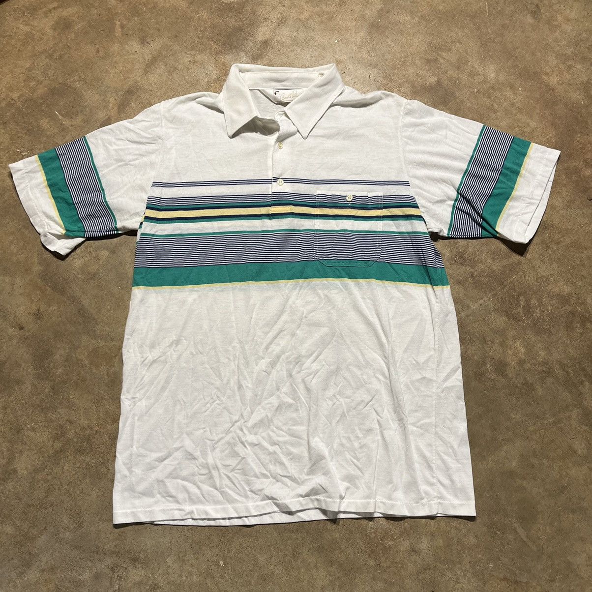 Vintage Vintage 70s 80s Arnold Palmer White Striped Golf Polo Size US L / EU 52-54 / 3 - 1 Thumbnail