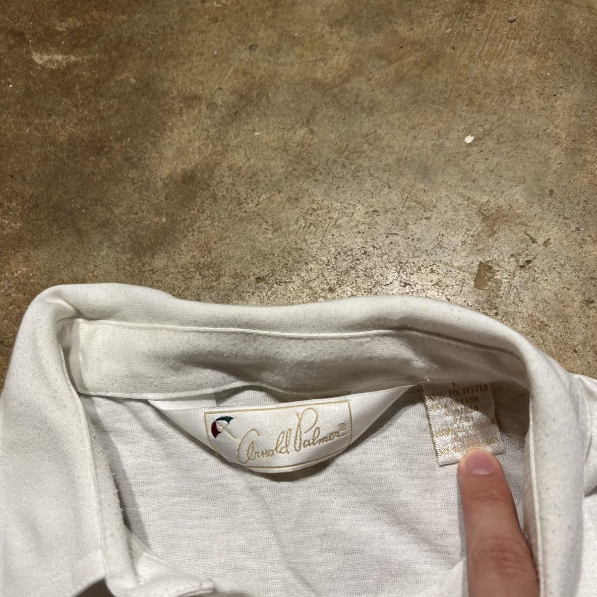 Vintage Vintage 70s 80s Arnold Palmer White Striped Golf Polo Size US L / EU 52-54 / 3 - 3 Thumbnail
