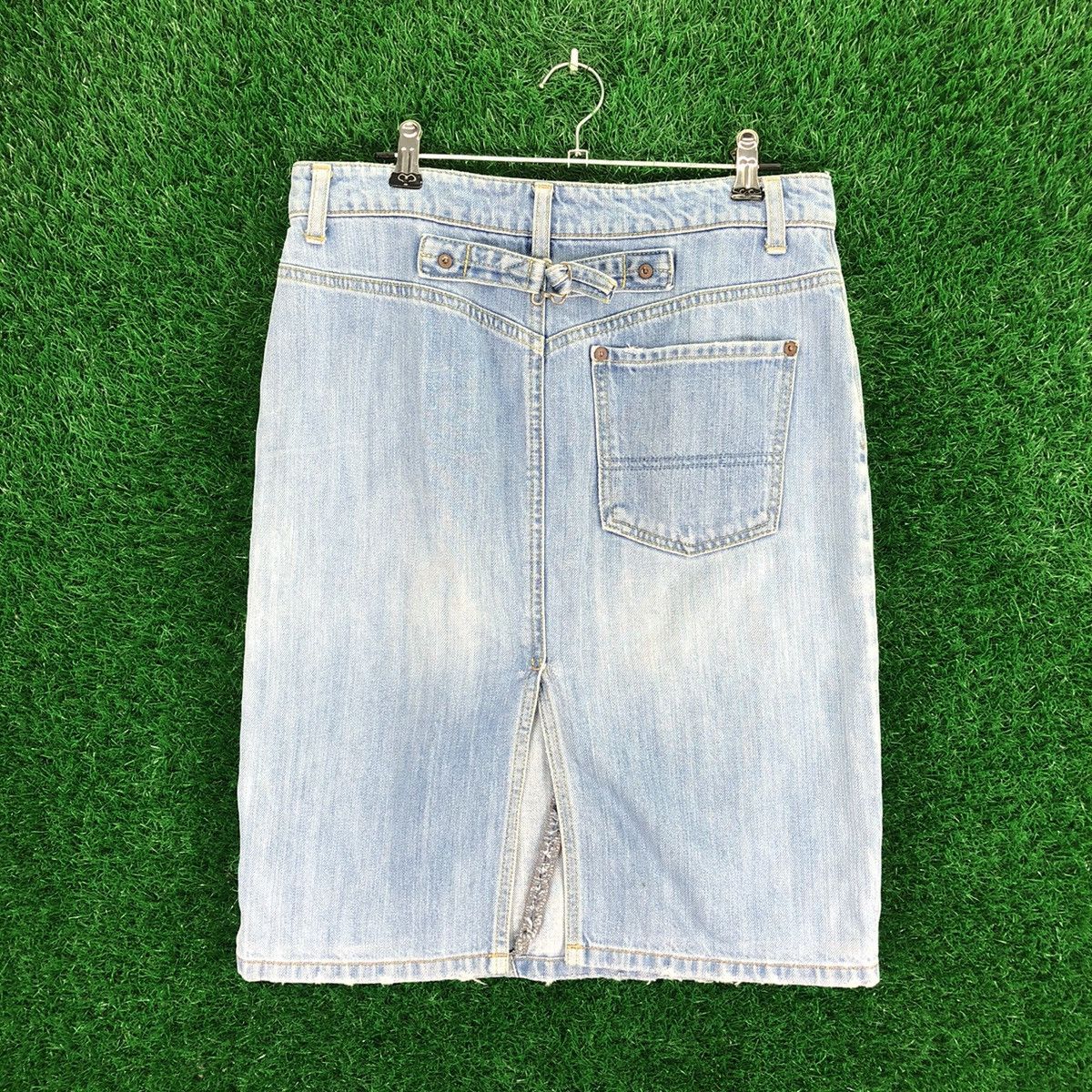 Japanese Brand × Vintage Vintage Mini Skirt Buckle Back Denim by Macphee Size 29" - 4 Thumbnail