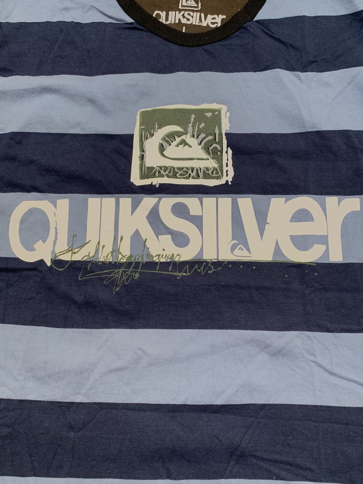 Quiksilver Vintage Y2K Quiksilver striped tee big logo streetwear sizeL Size US L / EU 52-54 / 3 - 4 Thumbnail