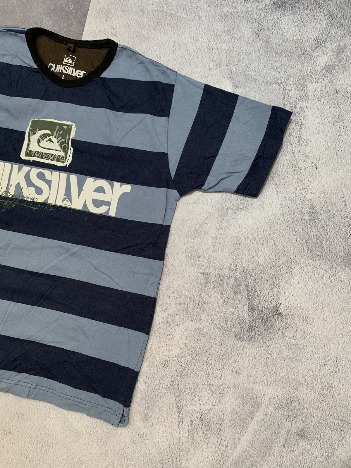 Quiksilver Vintage Y2K Quiksilver striped tee big logo streetwear sizeL Size US L / EU 52-54 / 3 - 3 Thumbnail