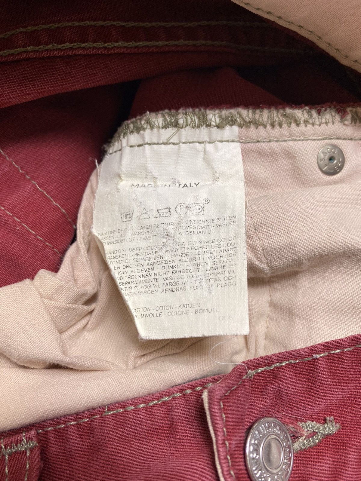 Levi's × Vintage 🔥1991 vintage Levis burgundy red denim made in Italy pants Size US 28 / EU 44 - 6 Thumbnail