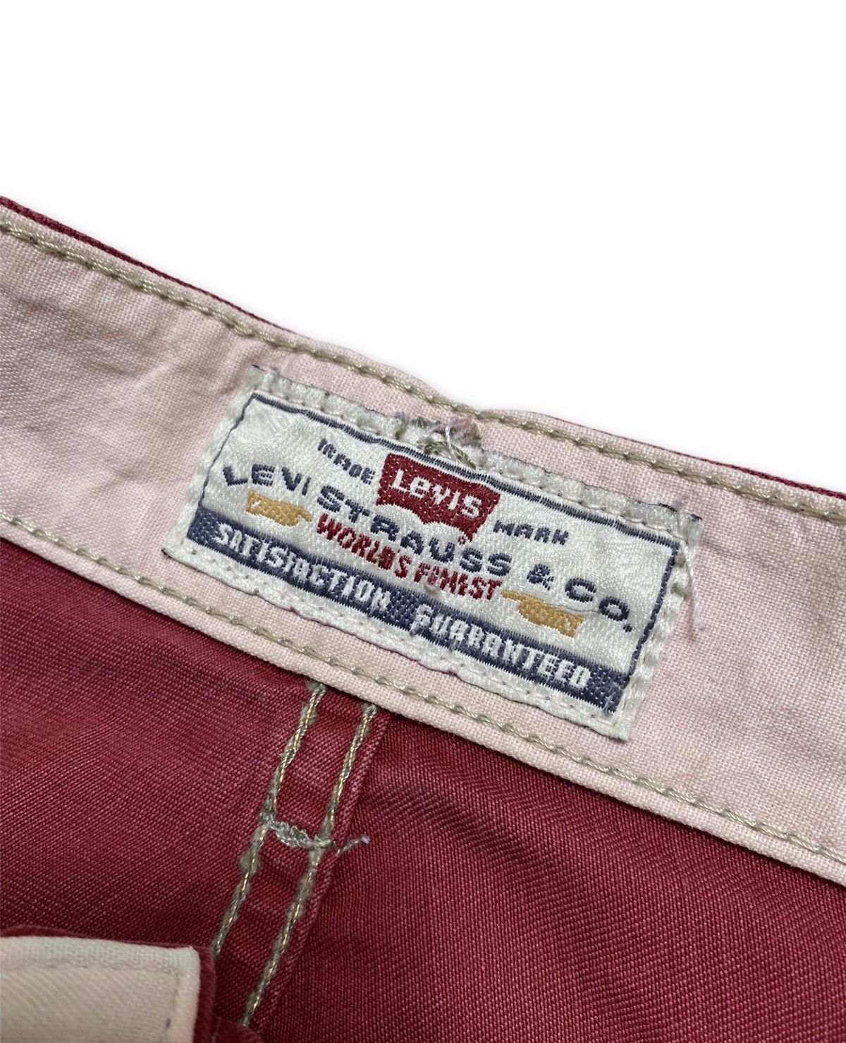 Levi's × Vintage 🔥1991 vintage Levis burgundy red denim made in Italy pants Size US 28 / EU 44 - 4 Thumbnail