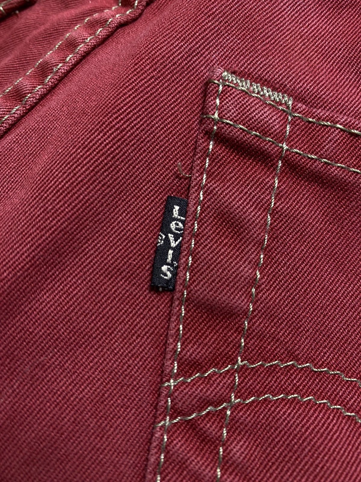 Levi's × Vintage 🔥1991 vintage Levis burgundy red denim made in Italy pants Size US 28 / EU 44 - 5 Thumbnail