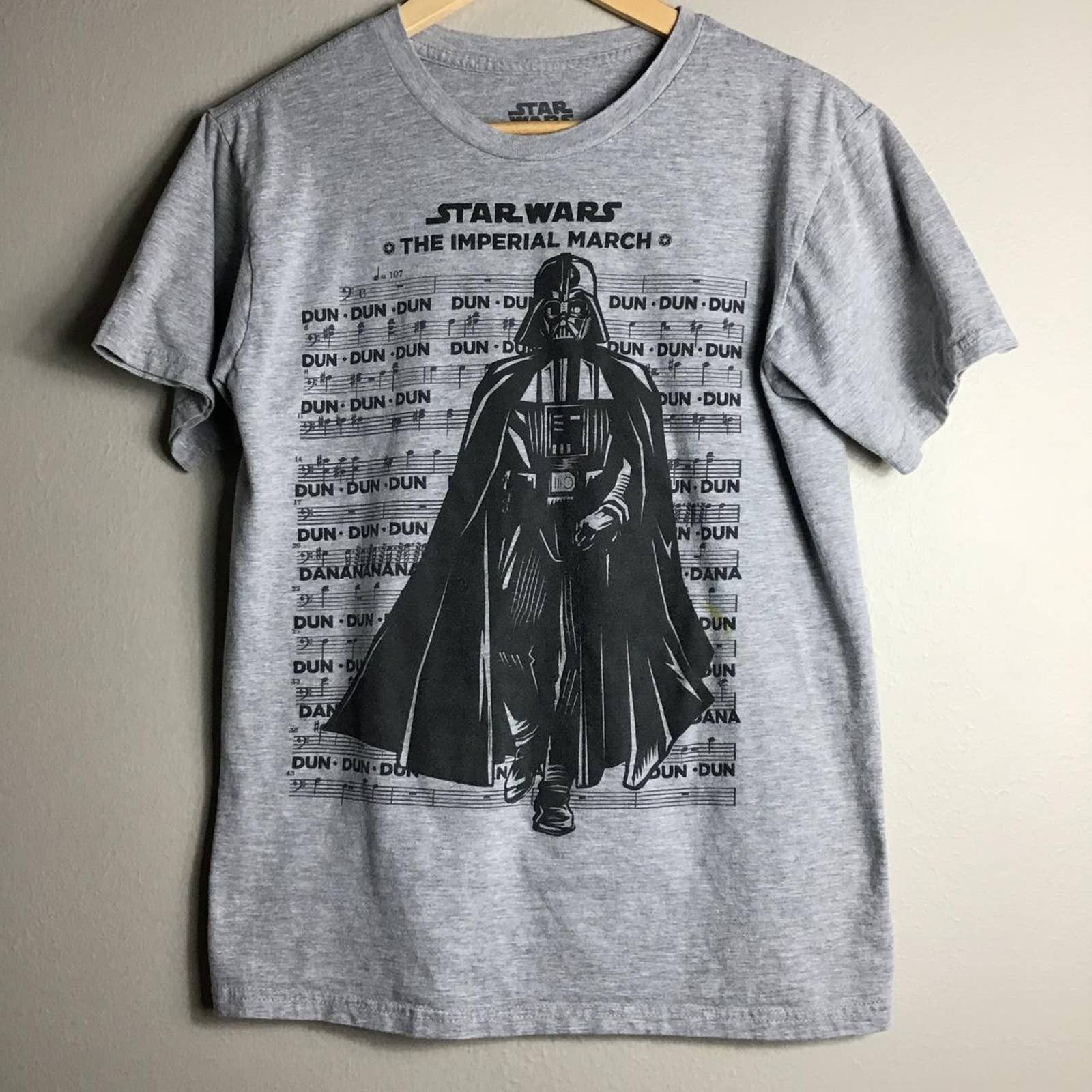 Mad Engine Disney Juniors Cotton Long Sleeve Star Wars Graphic T Shirt Gray Size X Large