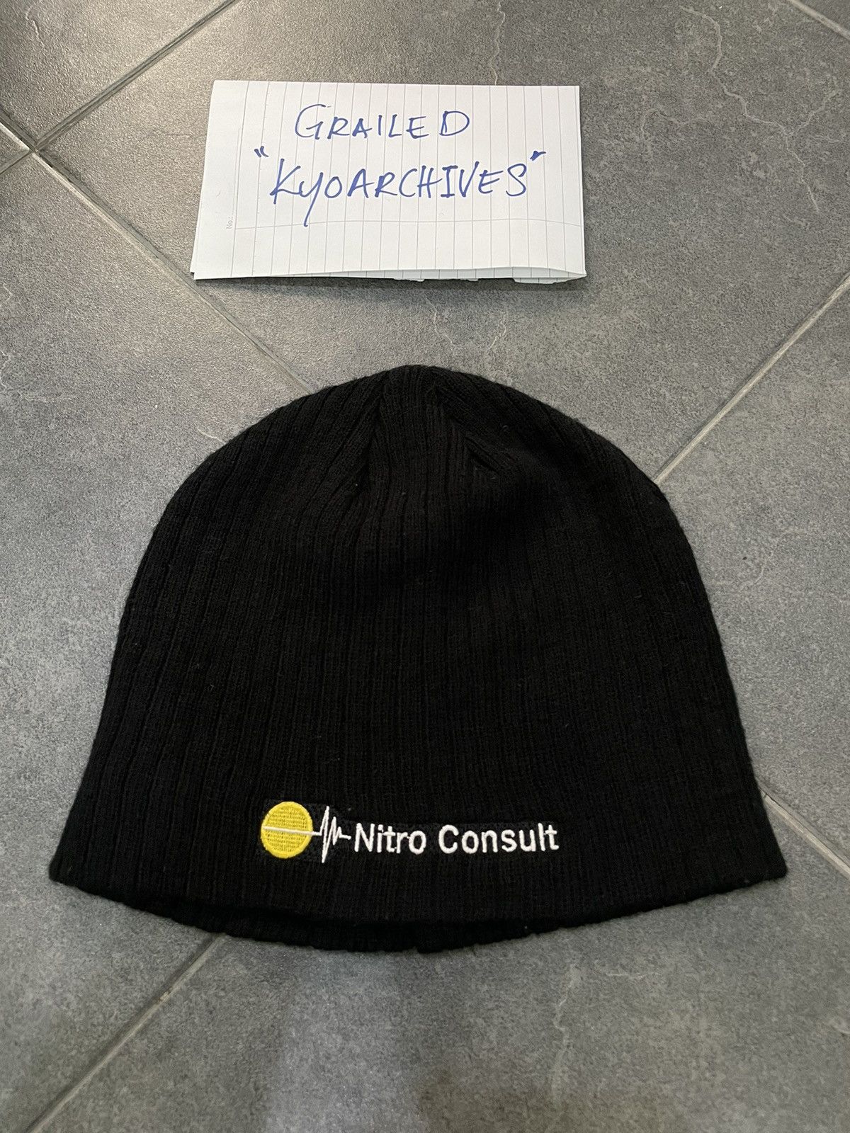 Japanese Brand NITRO CONSULT BLACK BEANIE Size ONE SIZE - 1 Thumbnail