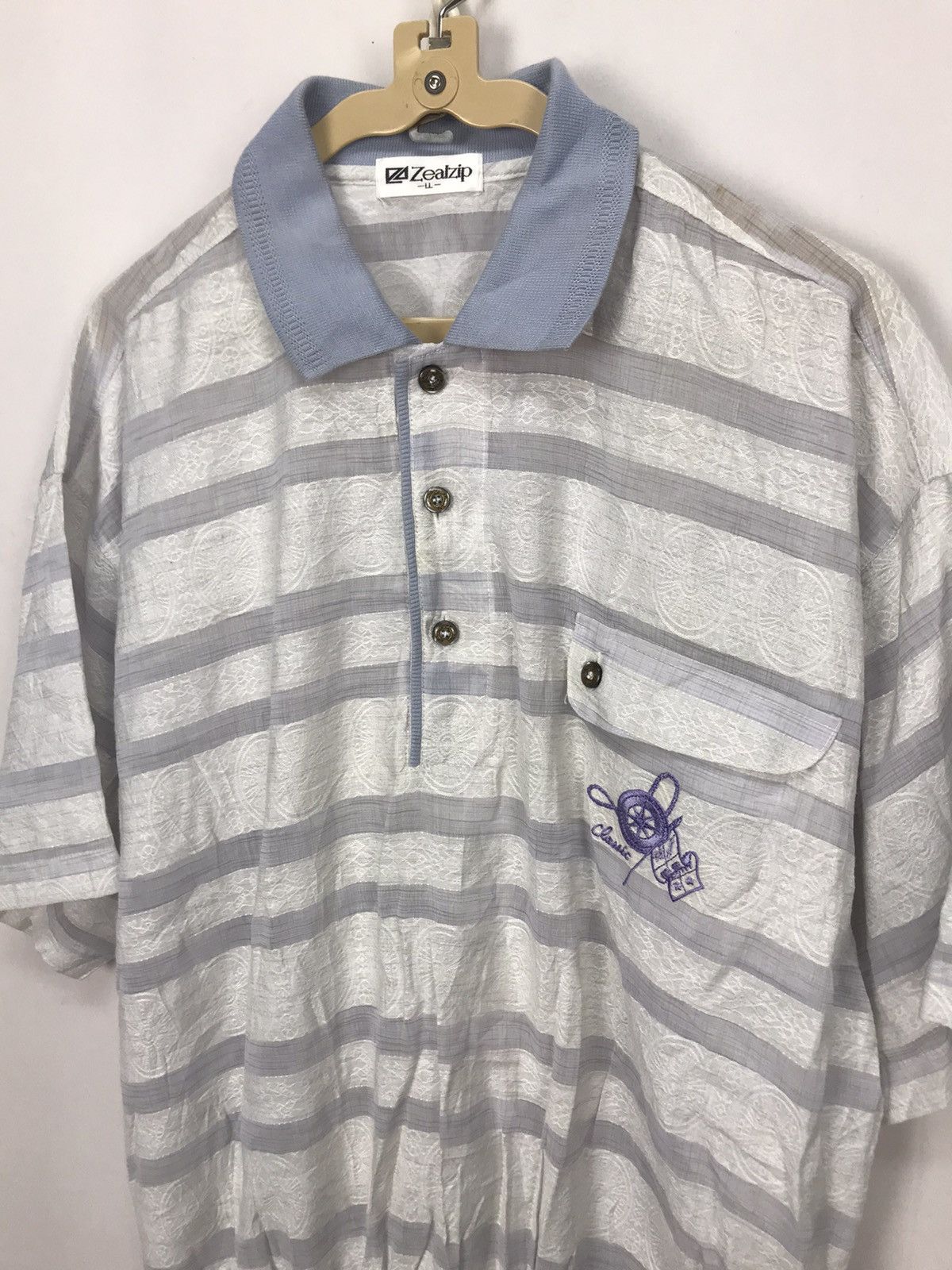 Japanese Brand × Vintage Vintage Zealzip polos tee half button Size US L / EU 52-54 / 3 - 5 Thumbnail