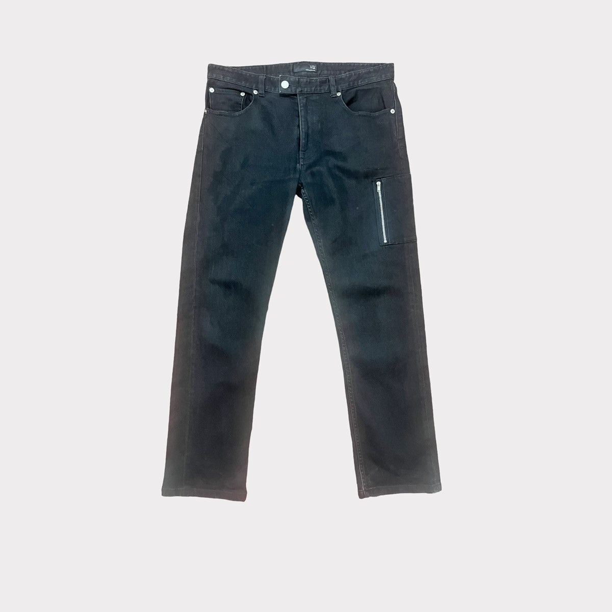 image of Jun Takahashi x Undercover Vintage Uniqlo Undercover Single Pocket Cargo Jeans in Black (Size 33)