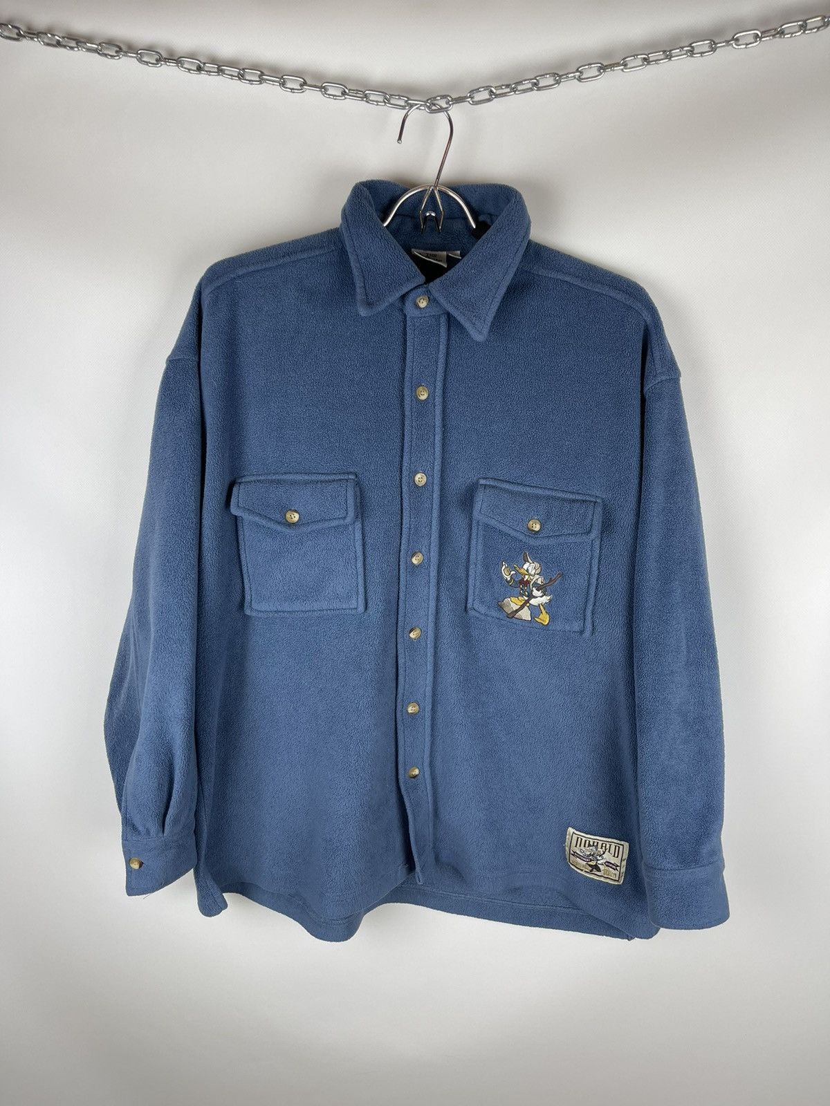 Disney × Vintage Disney store vintage 90s Donald Duck fleece shirt overshirt Size US S / EU 44-46 / 1 - 1 Thumbnail