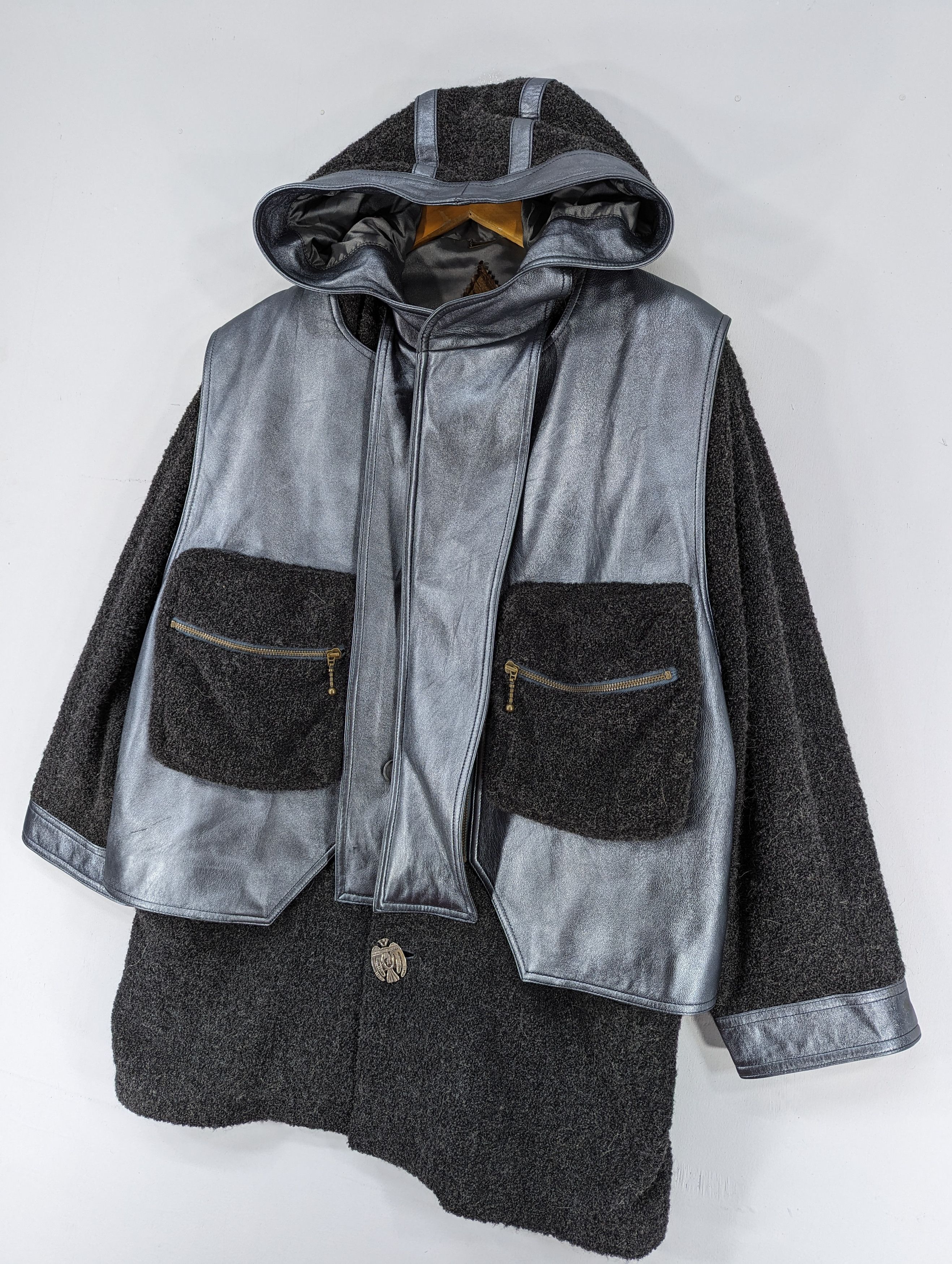 Lancel 🔥RARE🔥Vintage 2 in 1 Lancel Paris Wool Hooded Jacket Size US M / EU 48-50 / 2 - 3 Thumbnail