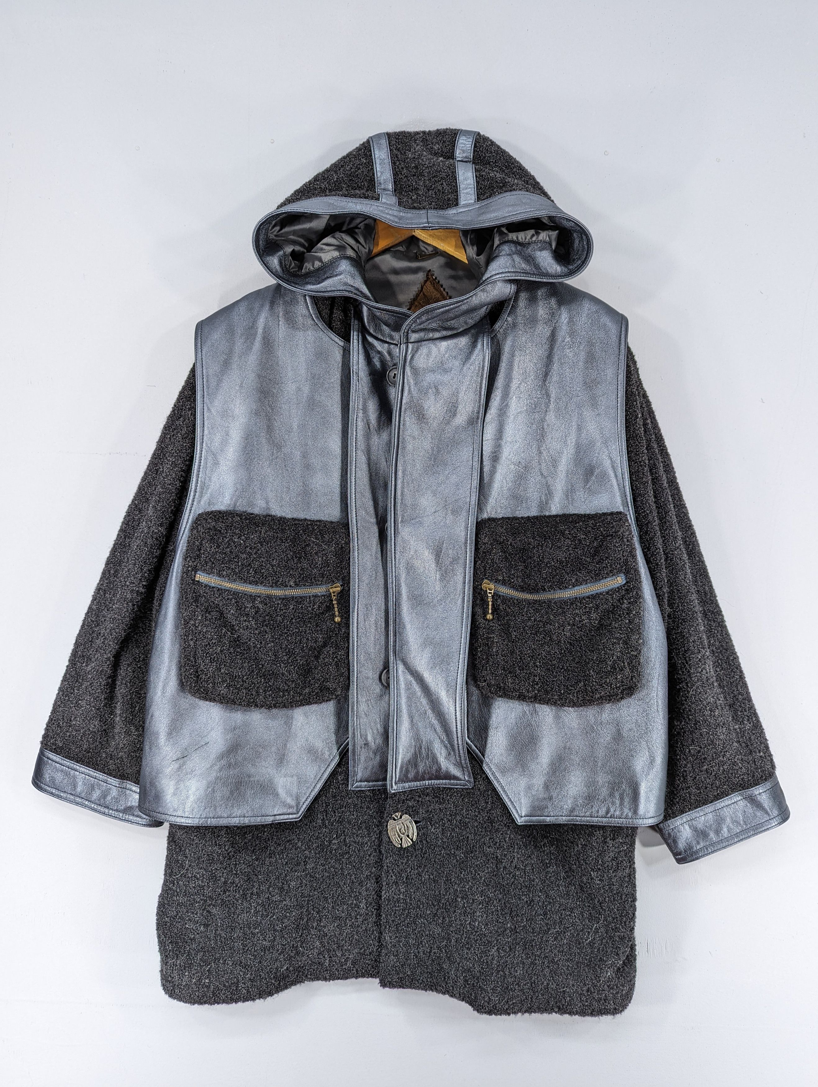 Lancel 🔥RARE🔥Vintage 2 in 1 Lancel Paris Wool Hooded Jacket Size US M / EU 48-50 / 2 - 1 Thumbnail