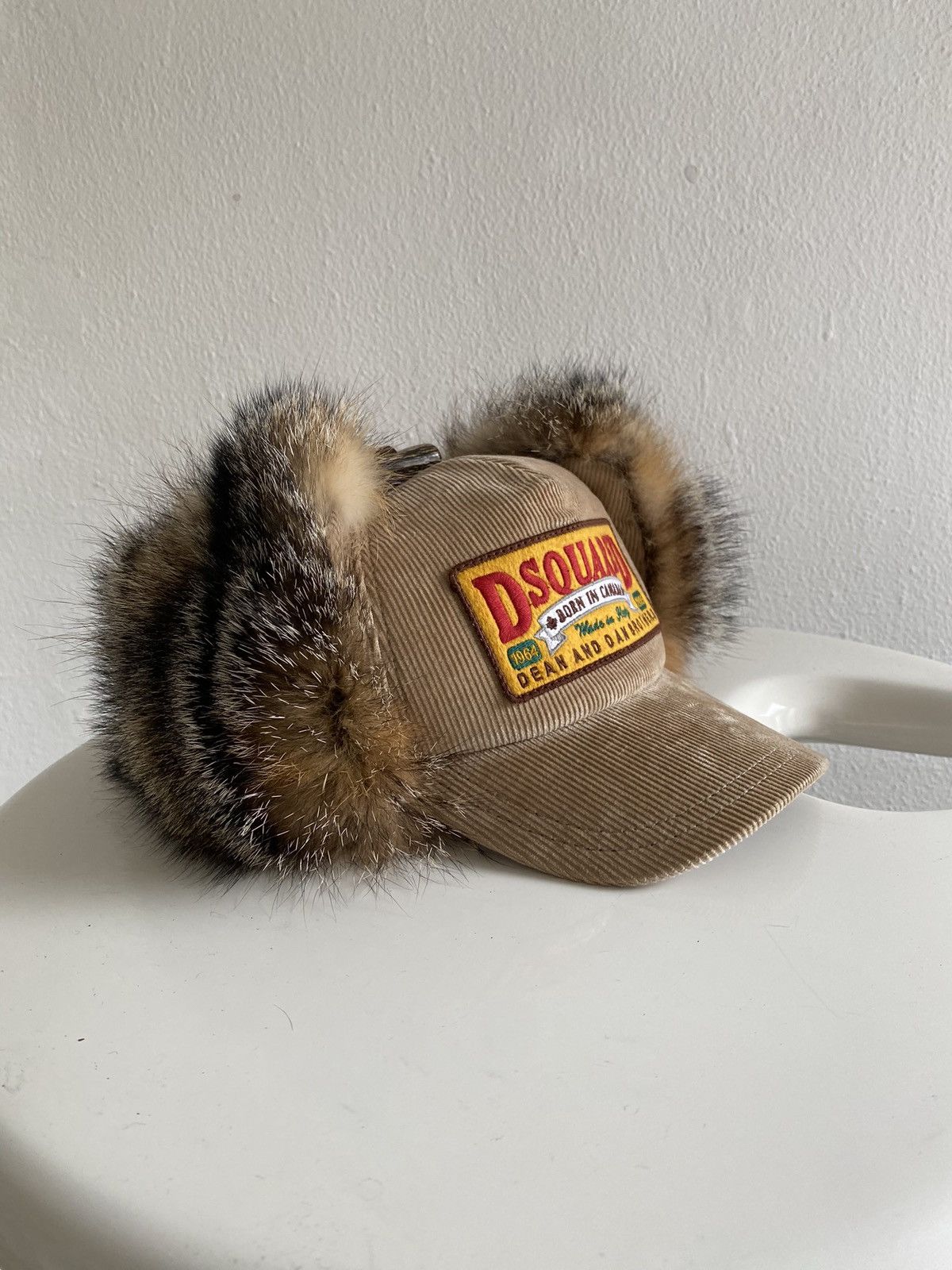 DSQUARED2 Brown Fox Fur Ski Trapper Hat SOLD Dsquared2 AW20 faux fur hat Huge trapper hat from the  main image 4
