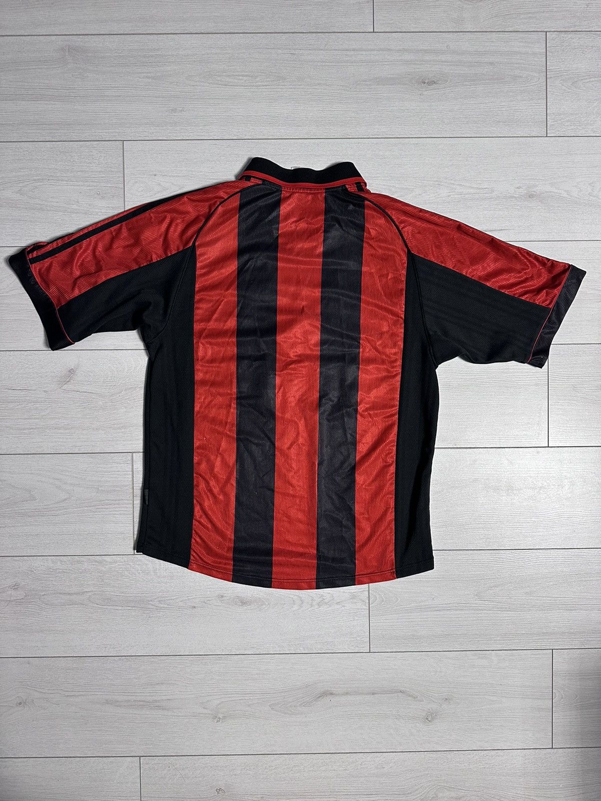 Vintage AC Milan Soccer jersey adidas Opel striped size L