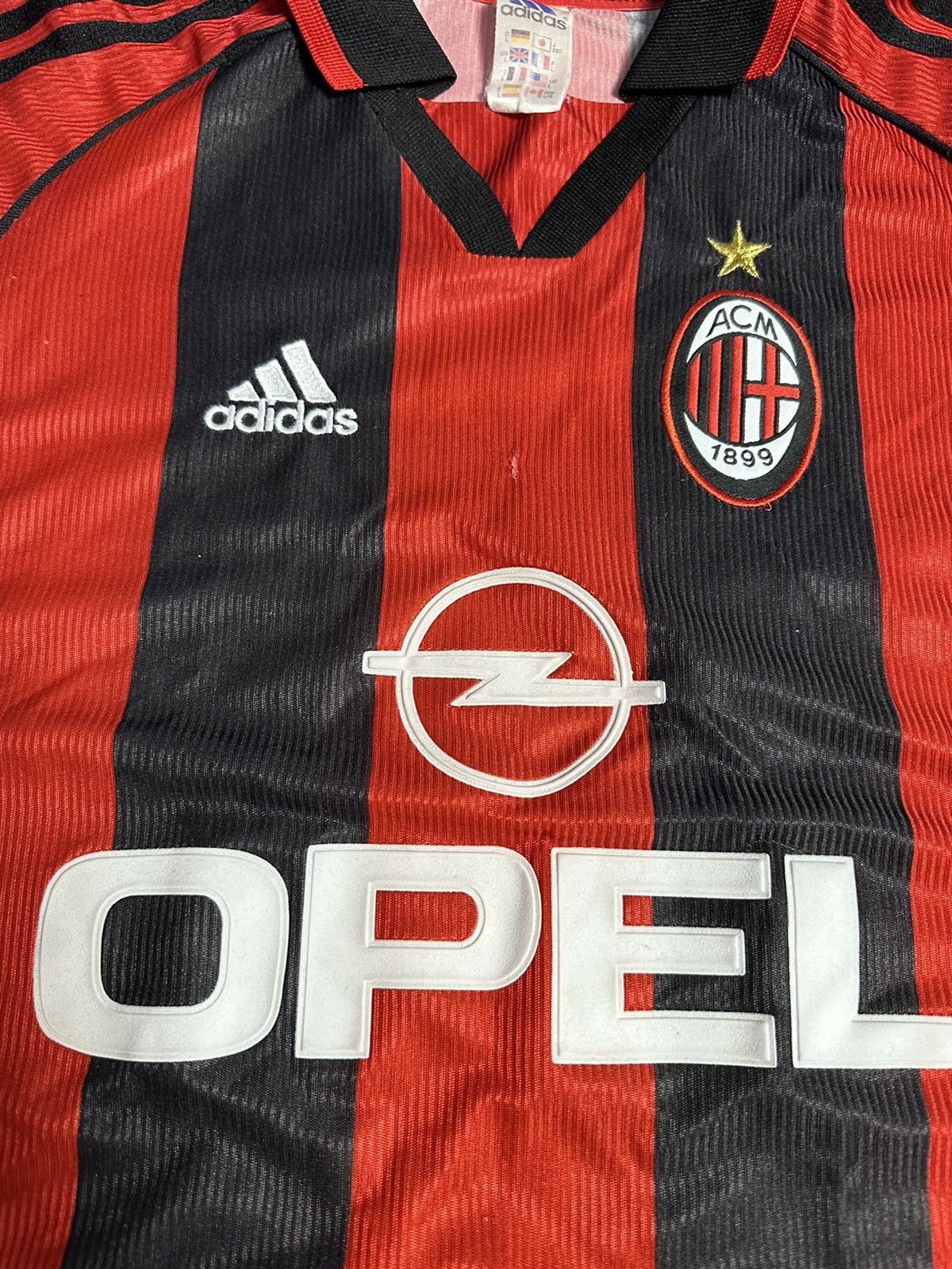 Adidas × Vintage Vintage AC Milan Soccer jersey adidas Opel striped size L Size US L / EU 52-54 / 3 - 4 Thumbnail