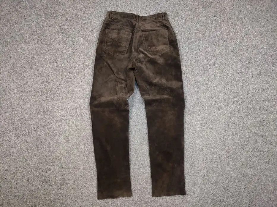 Japanese Brand Vintage 90's Japan dark brown suede leather Women's Pants Size 32" / US 10 / IT 46 - 5 Thumbnail