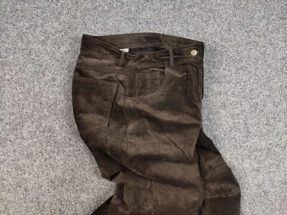 Japanese Brand Vintage 90's Japan dark brown suede leather Women's Pants Size 32" / US 10 / IT 46 - 2 Thumbnail