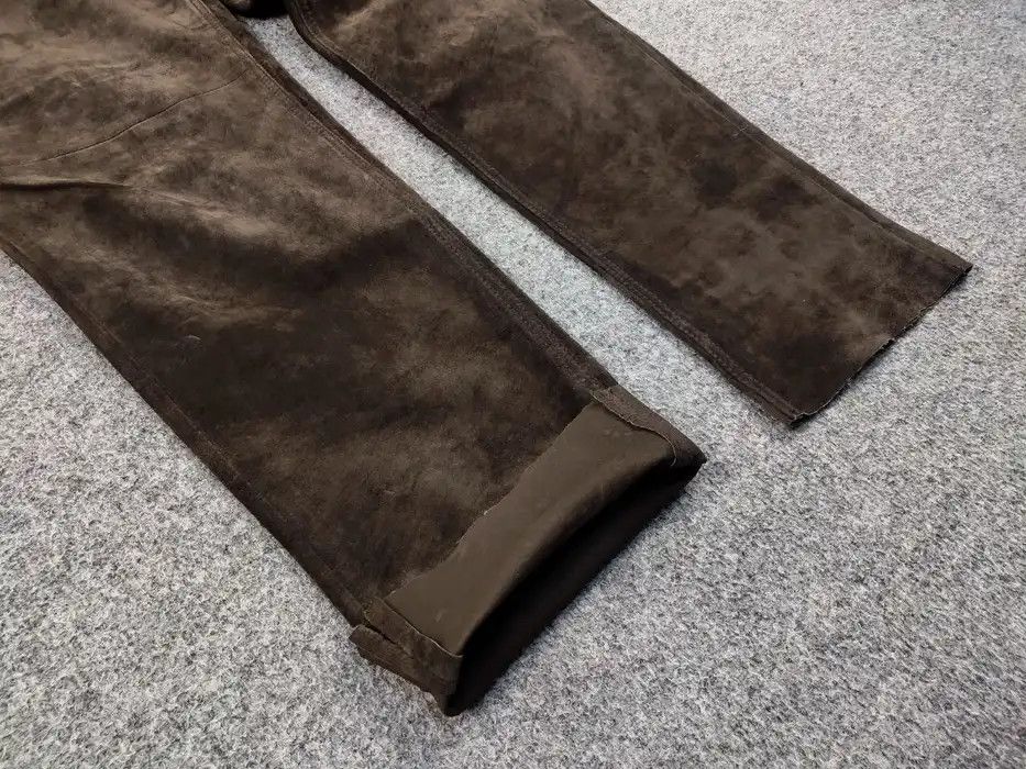 Japanese Brand Vintage 90's Japan dark brown suede leather Women's Pants Size 32" / US 10 / IT 46 - 7 Thumbnail