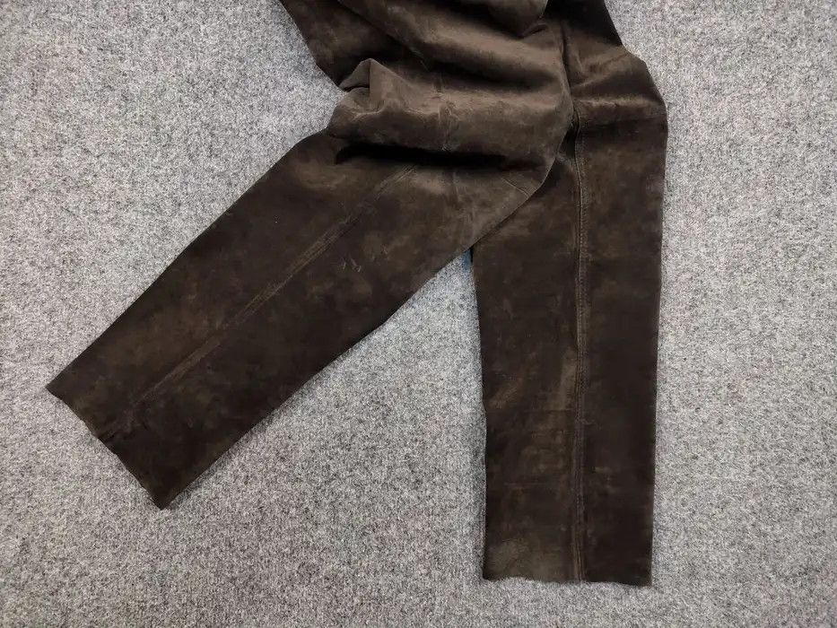 Japanese Brand Vintage 90's Japan dark brown suede leather Women's Pants Size 32" / US 10 / IT 46 - 3 Thumbnail
