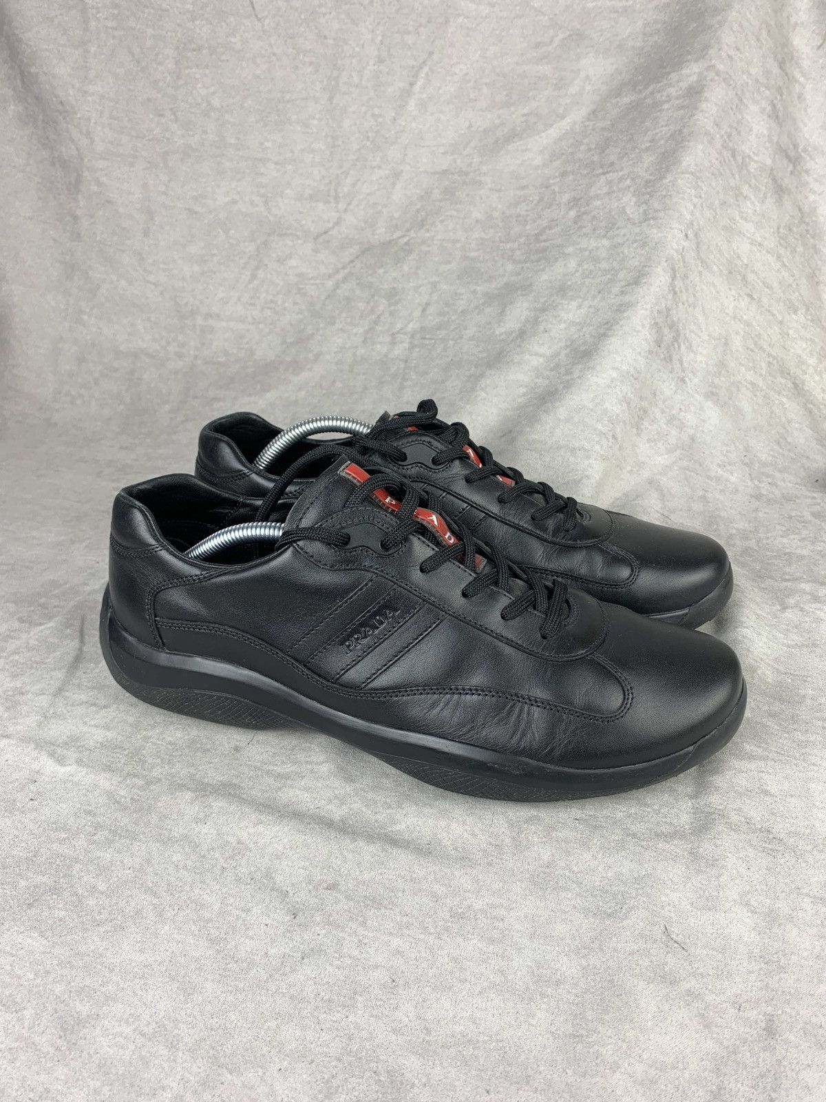 Pre-owned Prada Americas Cup Sneakers In Black