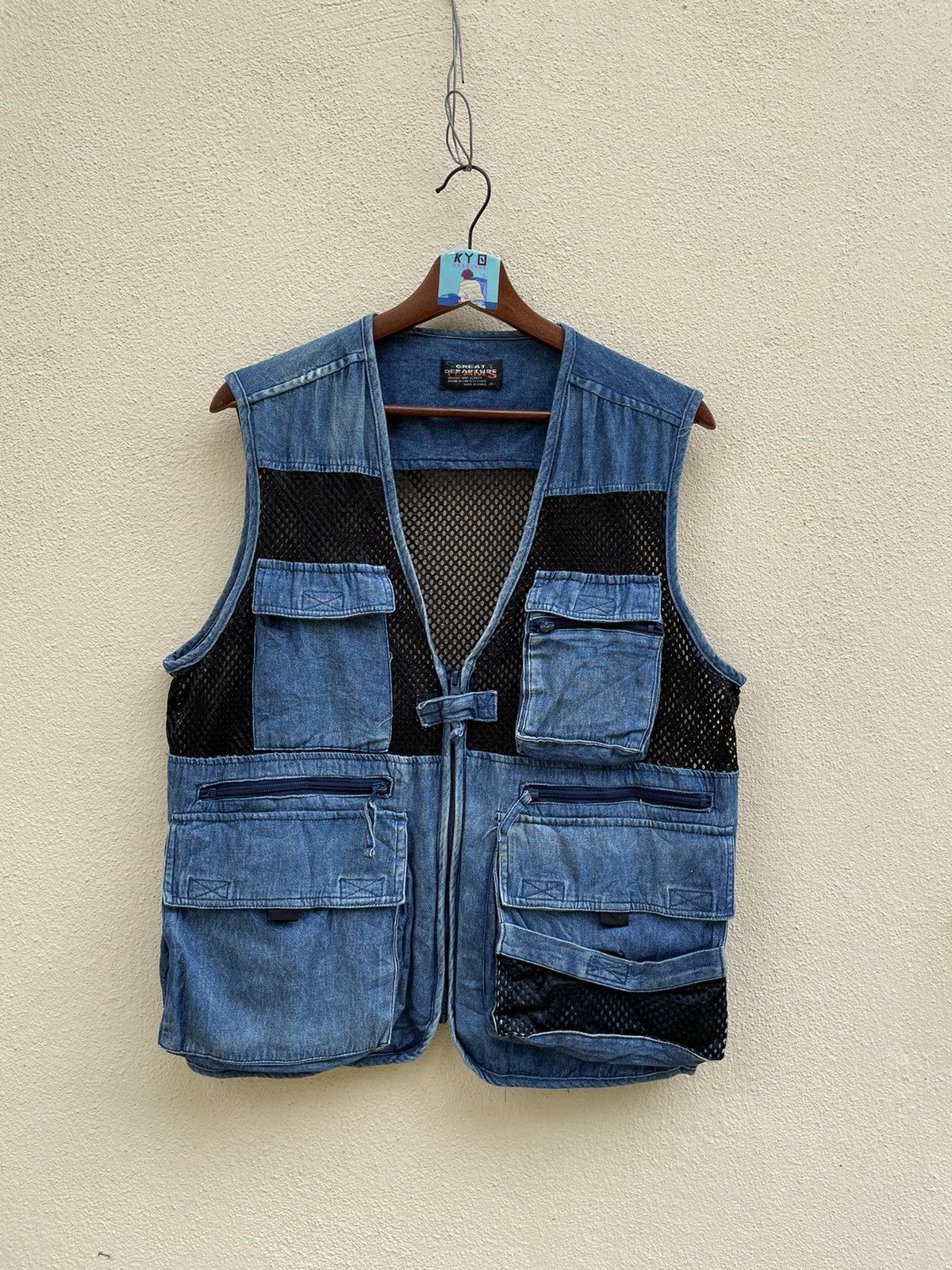 Japanese Brand × Vintage VINTAGE GREAT DEPARTURE SPORTSTEAM FISHNET DENIM VEST Size US M / EU 48-50 / 2 - 1 Thumbnail