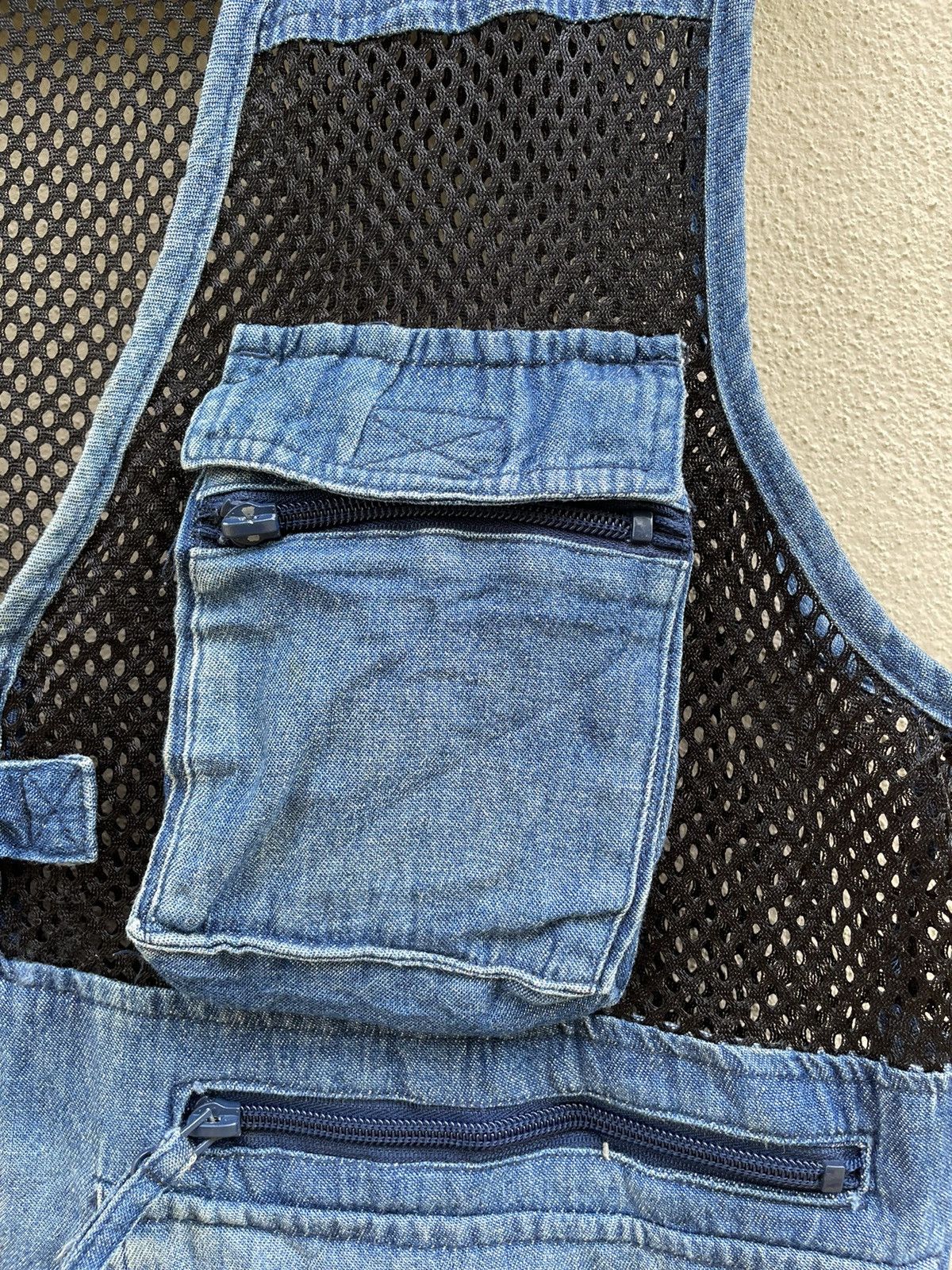Japanese Brand × Vintage VINTAGE GREAT DEPARTURE SPORTSTEAM FISHNET DENIM VEST Size US M / EU 48-50 / 2 - 7 Thumbnail