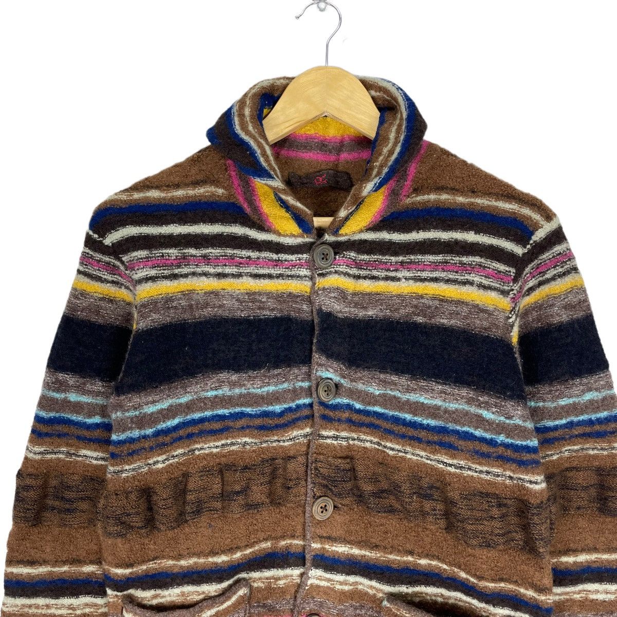 45rpm 🌟45RRM RAINBOW STRIPED WOOL BUTTON JACKET Size L / US 10 / IT 46 - 2 Thumbnail