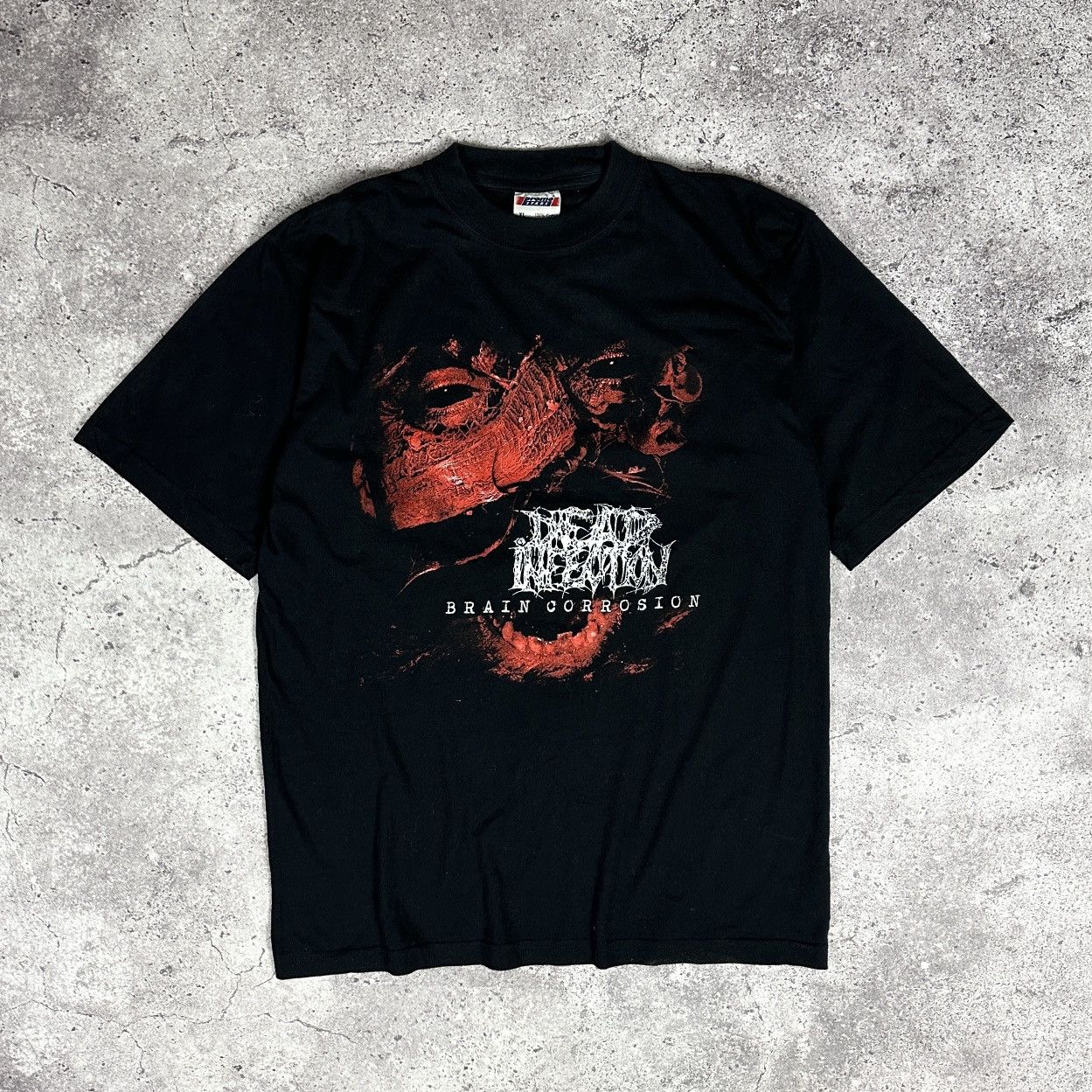 Band Tees Y2K Dead Infection Brain Corrosion Cannibal Corpse tee rock Size US XL / EU 56 / 4 - 1 Thumbnail