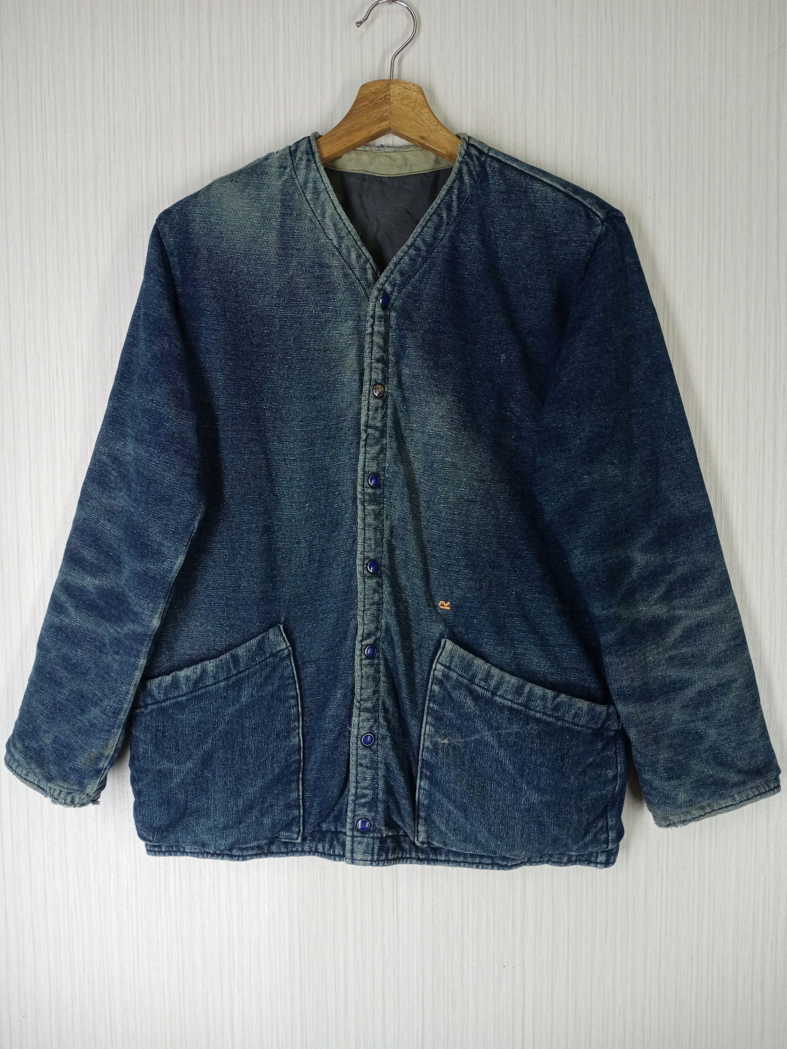 45rpm Rare Vintage 45RPM Distressed Indigo Cardigan Size US M / EU 48-50 / 2 - 1 Thumbnail