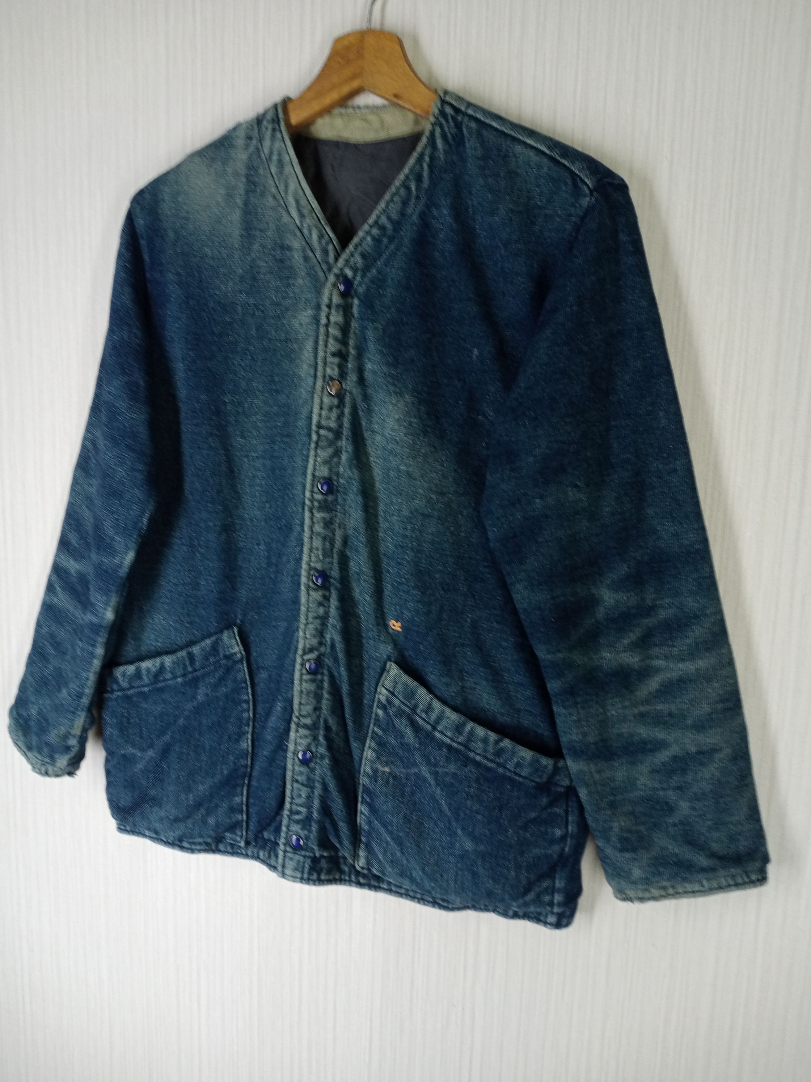 45rpm Rare Vintage 45RPM Distressed Indigo Cardigan Size US M / EU 48-50 / 2 - 3 Thumbnail