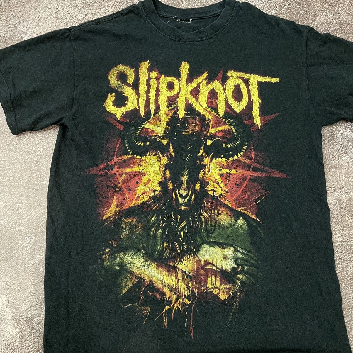 Vintage Vintage 90s Slipknot Band Graphic Tee Grunge Dark Baggy M Size US M / EU 48-50 / 2 - 5 Thumbnail