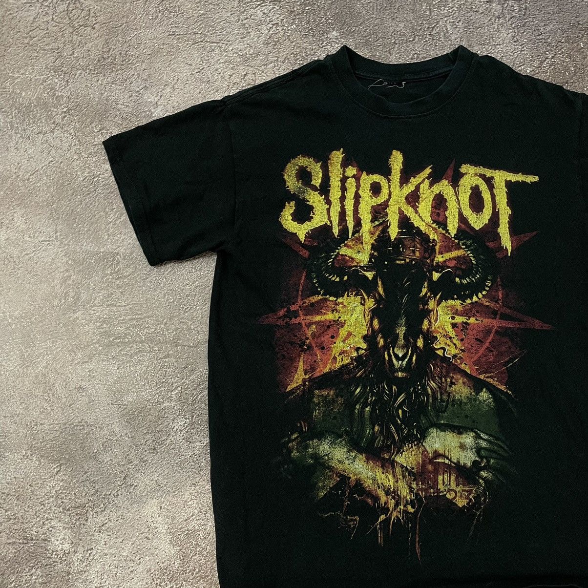 Vintage Vintage 90s Slipknot Band Graphic Tee Grunge Dark Baggy M Size US M / EU 48-50 / 2 - 4 Thumbnail